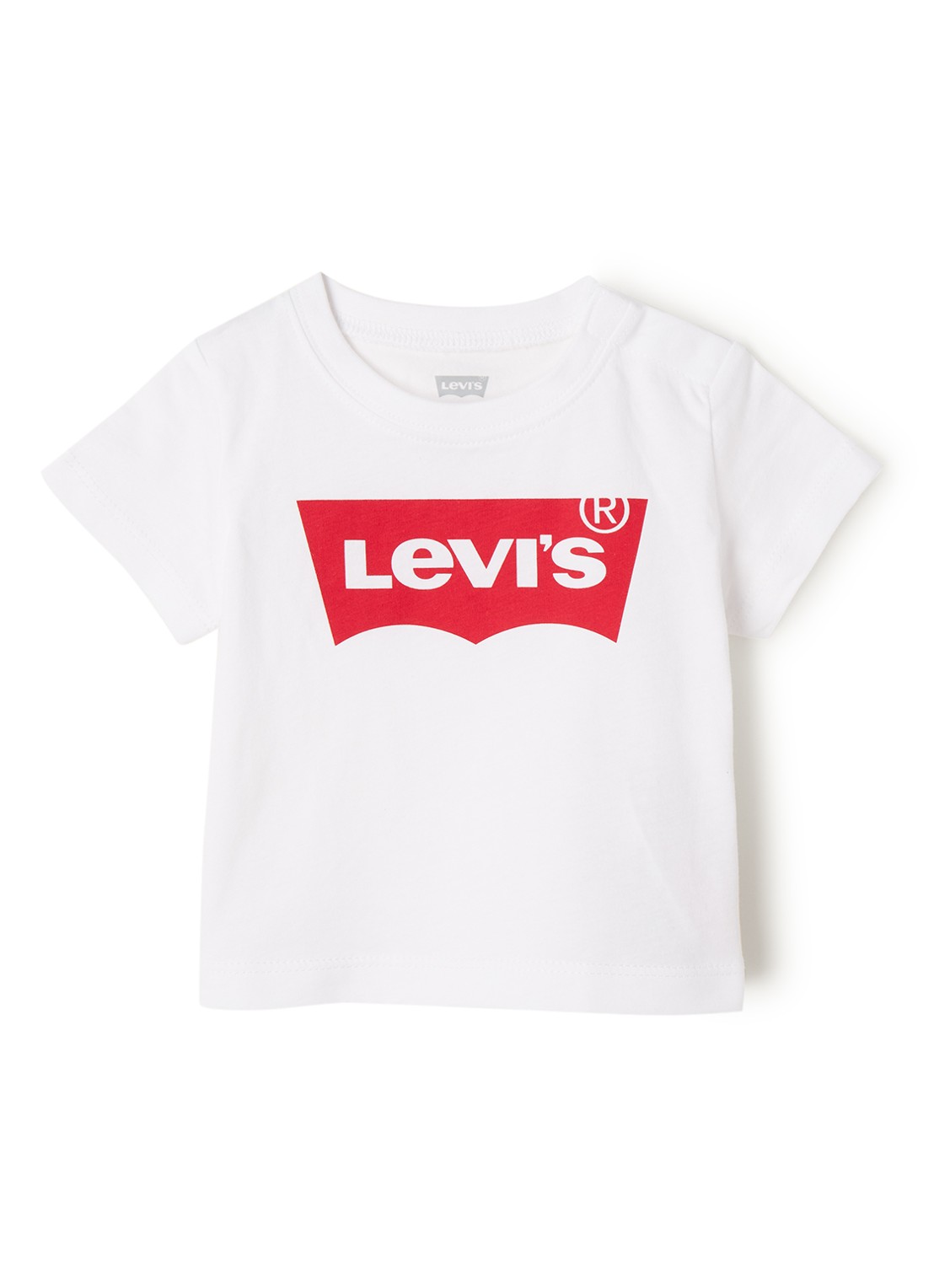 Levi's T-shirt met logoprint - voorkant wit