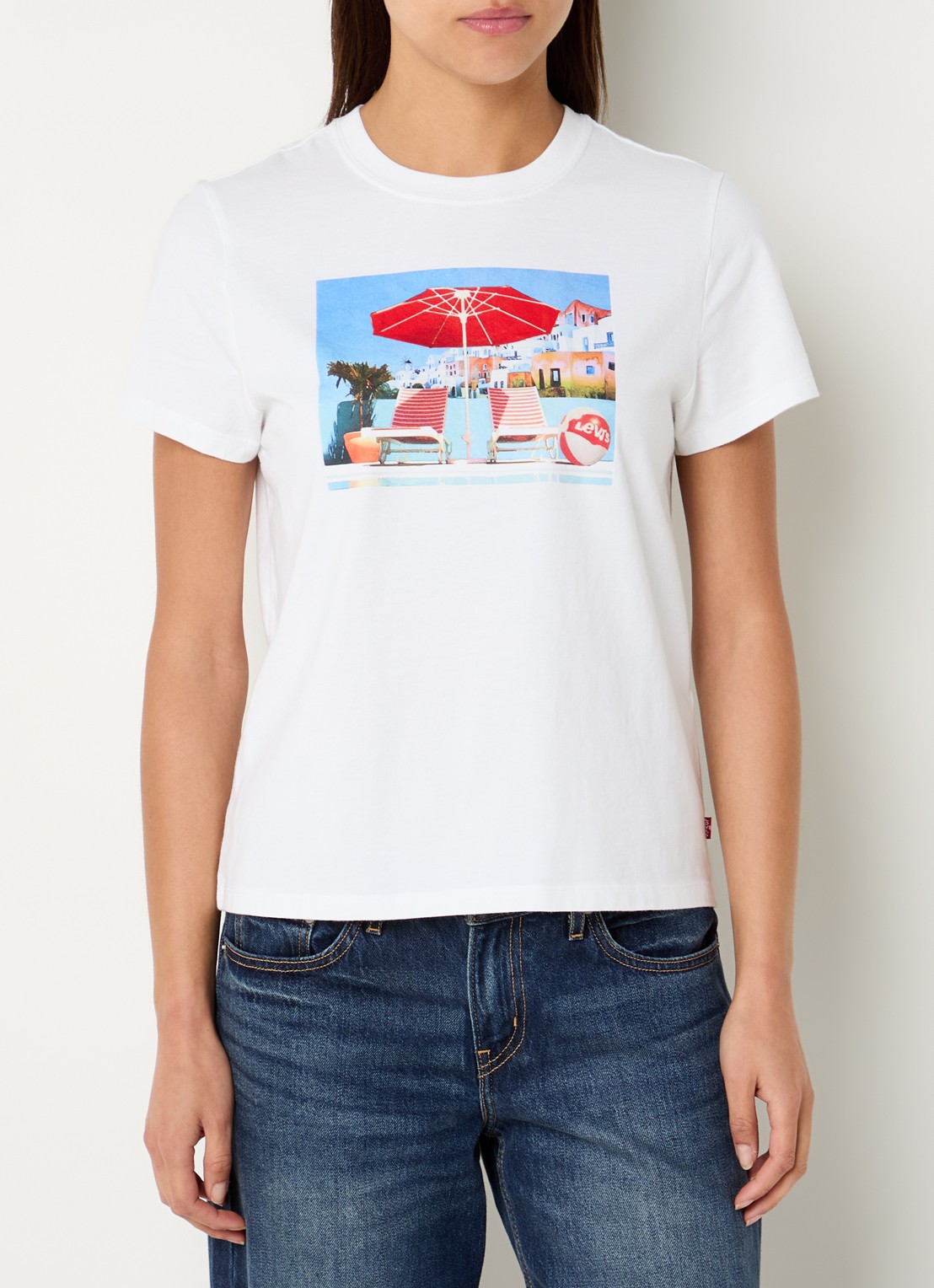 Levi's T-shirt met print - detail 3 wit