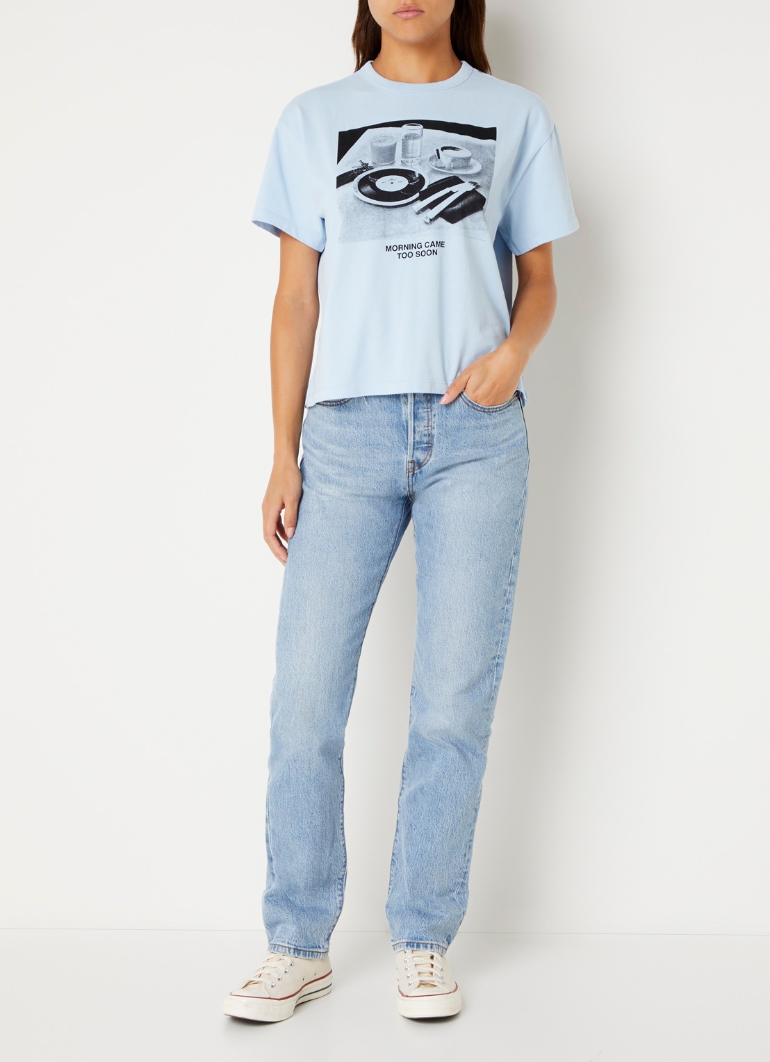 Levi's T-shirt met print - voorkant 4 lichtblauw