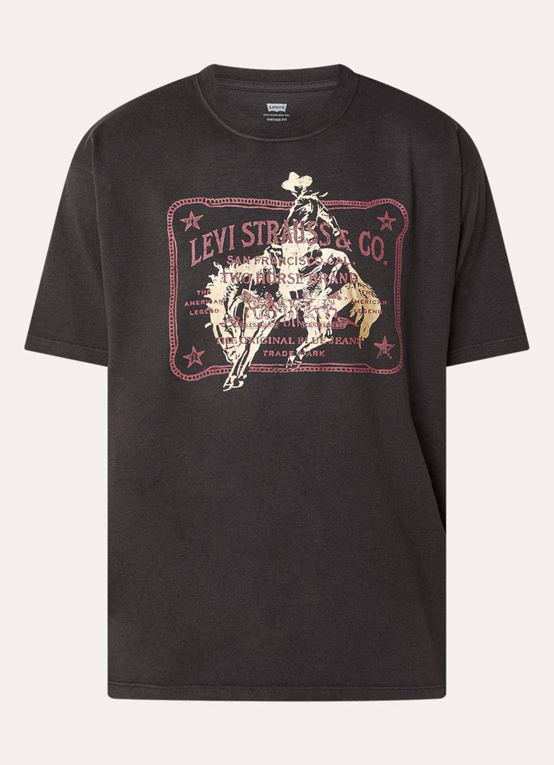 Levi's T-shirt met print - voorkant antraciet