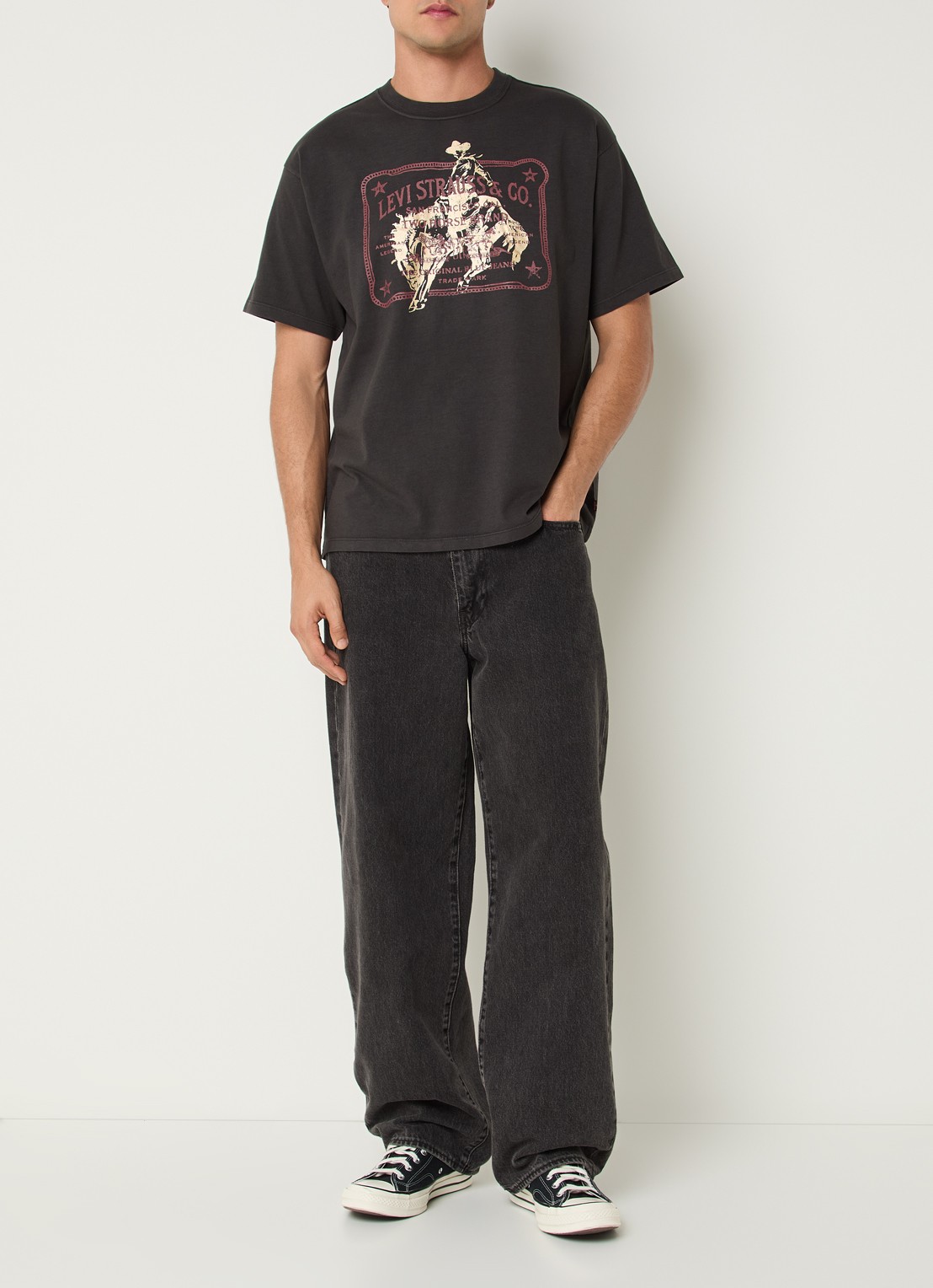 Levi's T-shirt met print - voorkant 2 antraciet