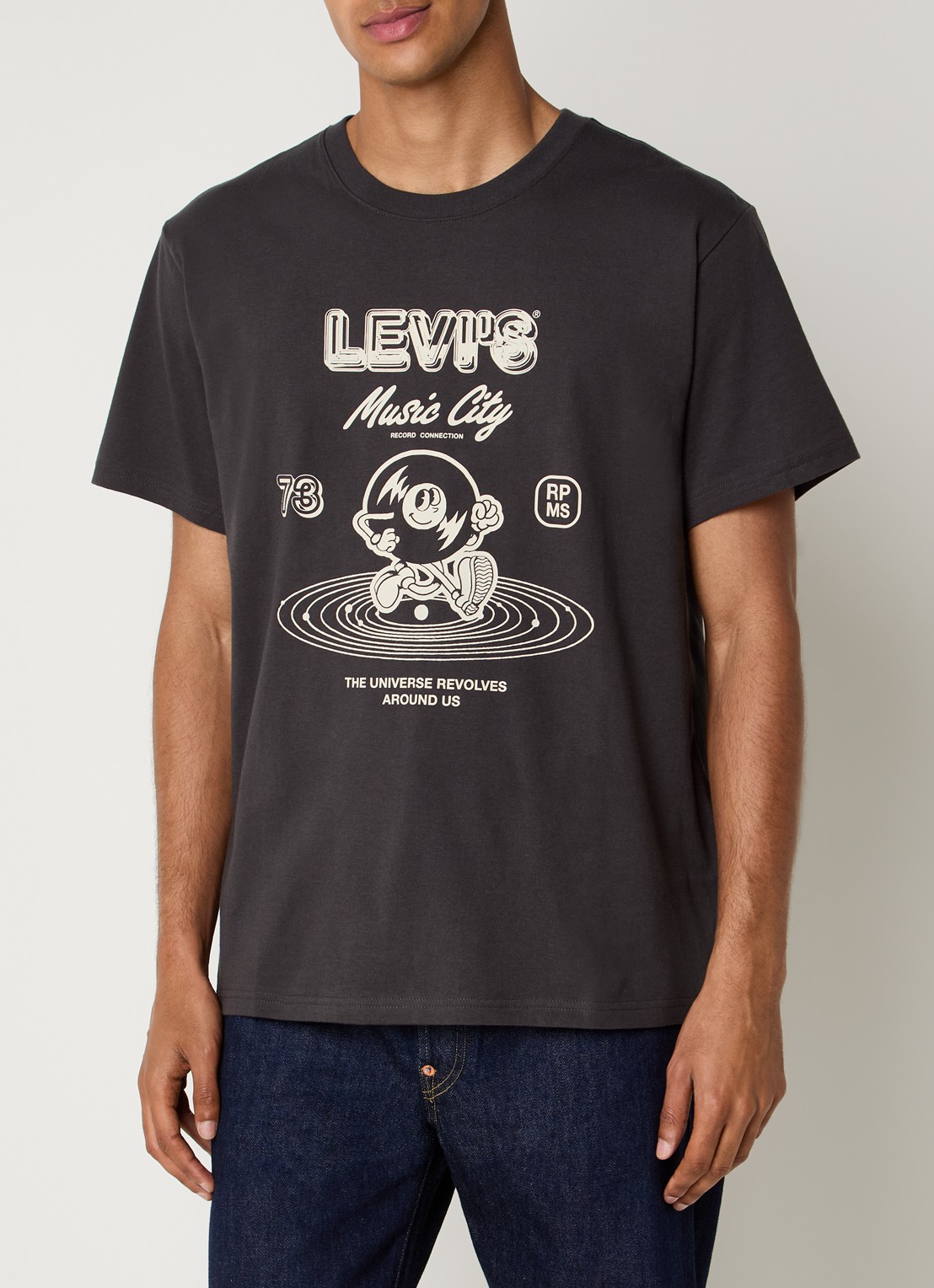 Levi's T-shirt met print - detail 2 antraciet