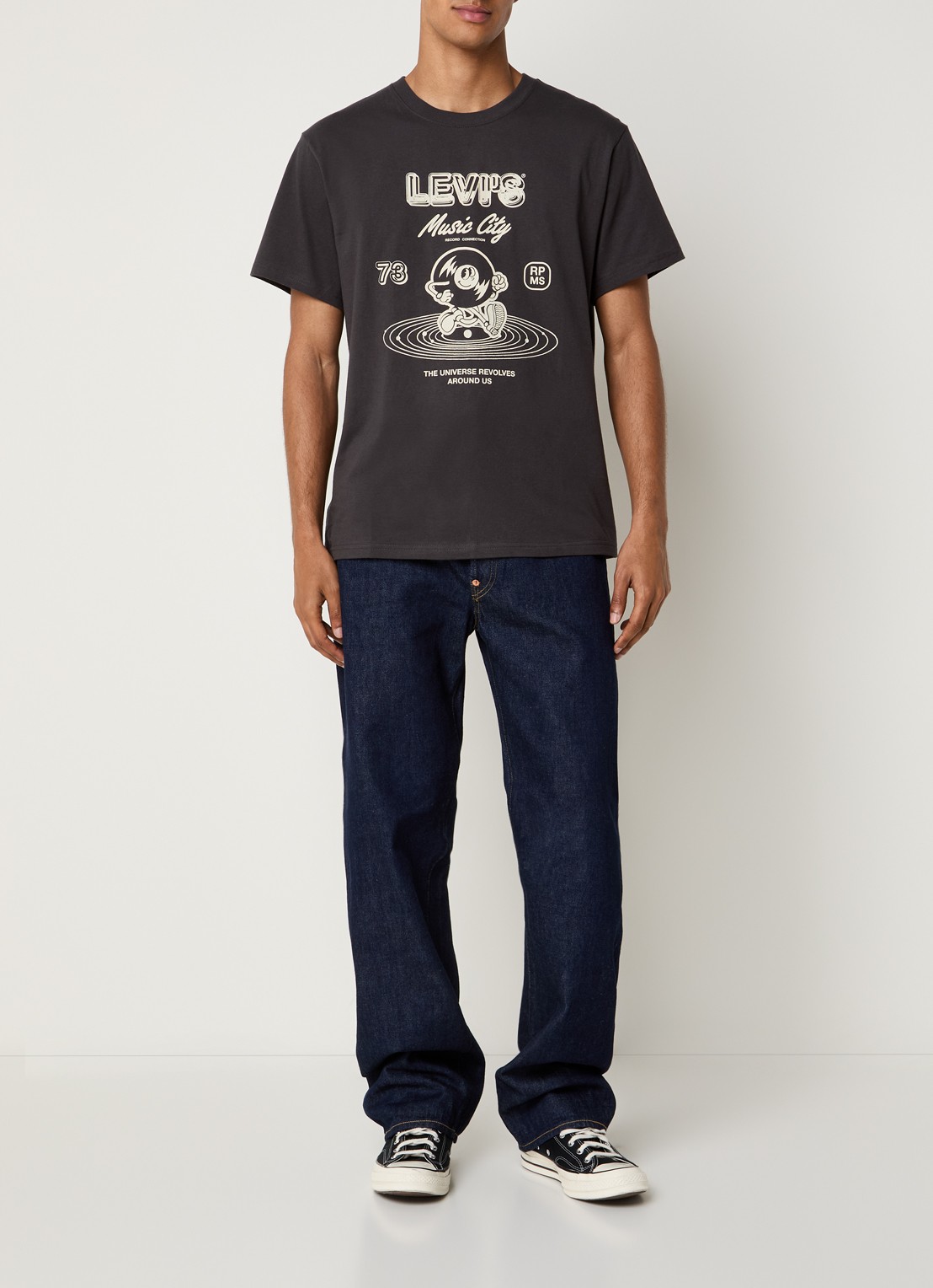 Levi's T-shirt met print - voorkant 4 antraciet