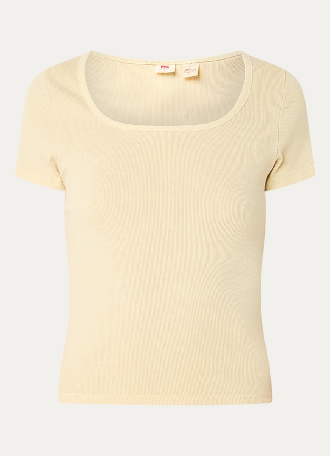 Levi's T-shirt met rechthoekige hals - voorkant 2 lichtgeel