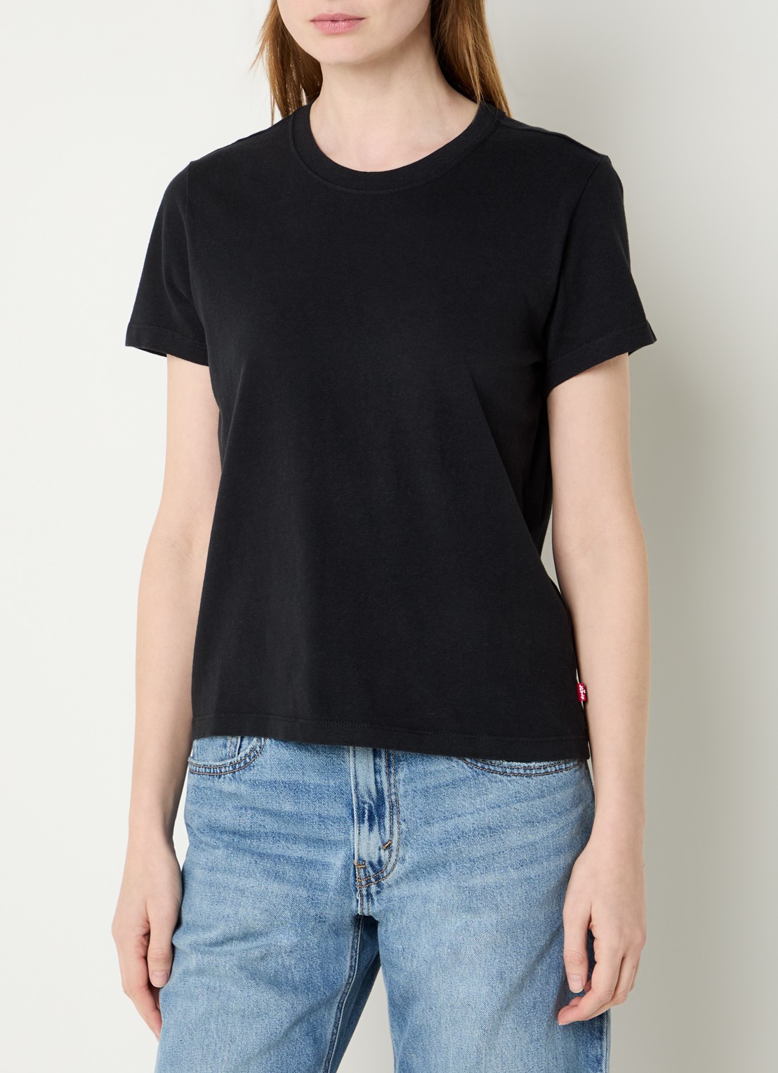 Levi's T-shirt met ronde hals - detail 4 zwart