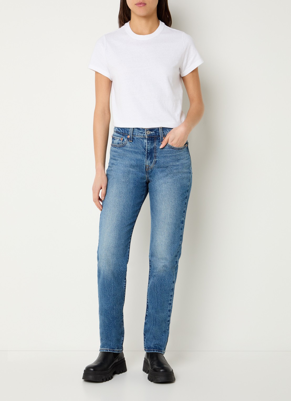 Levi's T-shirt met ronde hals - voorkant 2 wit