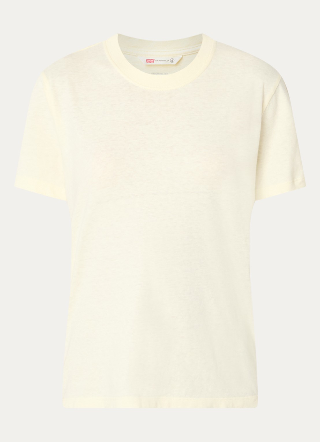 Levi's T-shirt met ronde hals - voorkant lichtgeel