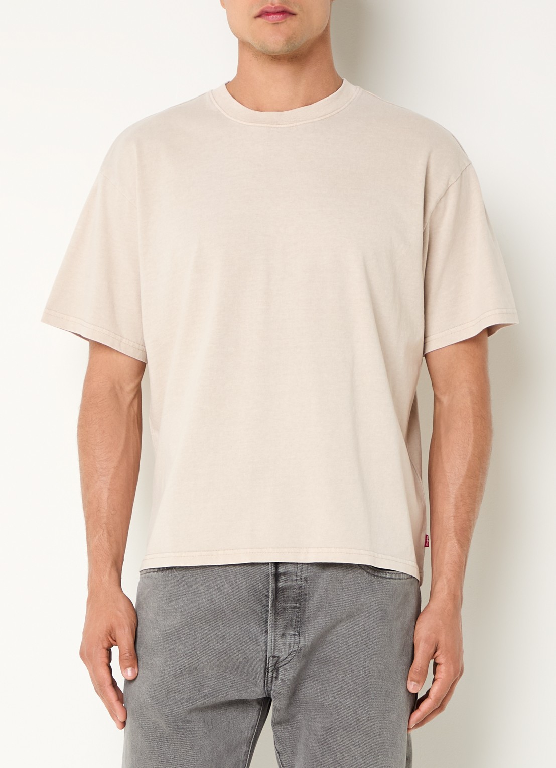 Levi's T-shirt met ronde hals - detail beige