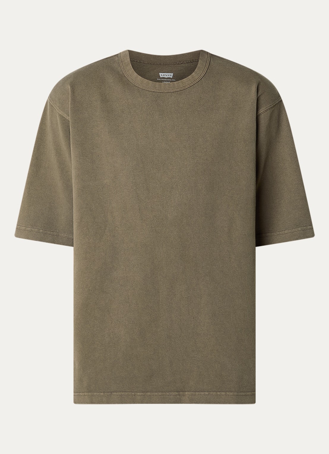 Levi's T-shirt met ronde hals - voorkant bronsgroen