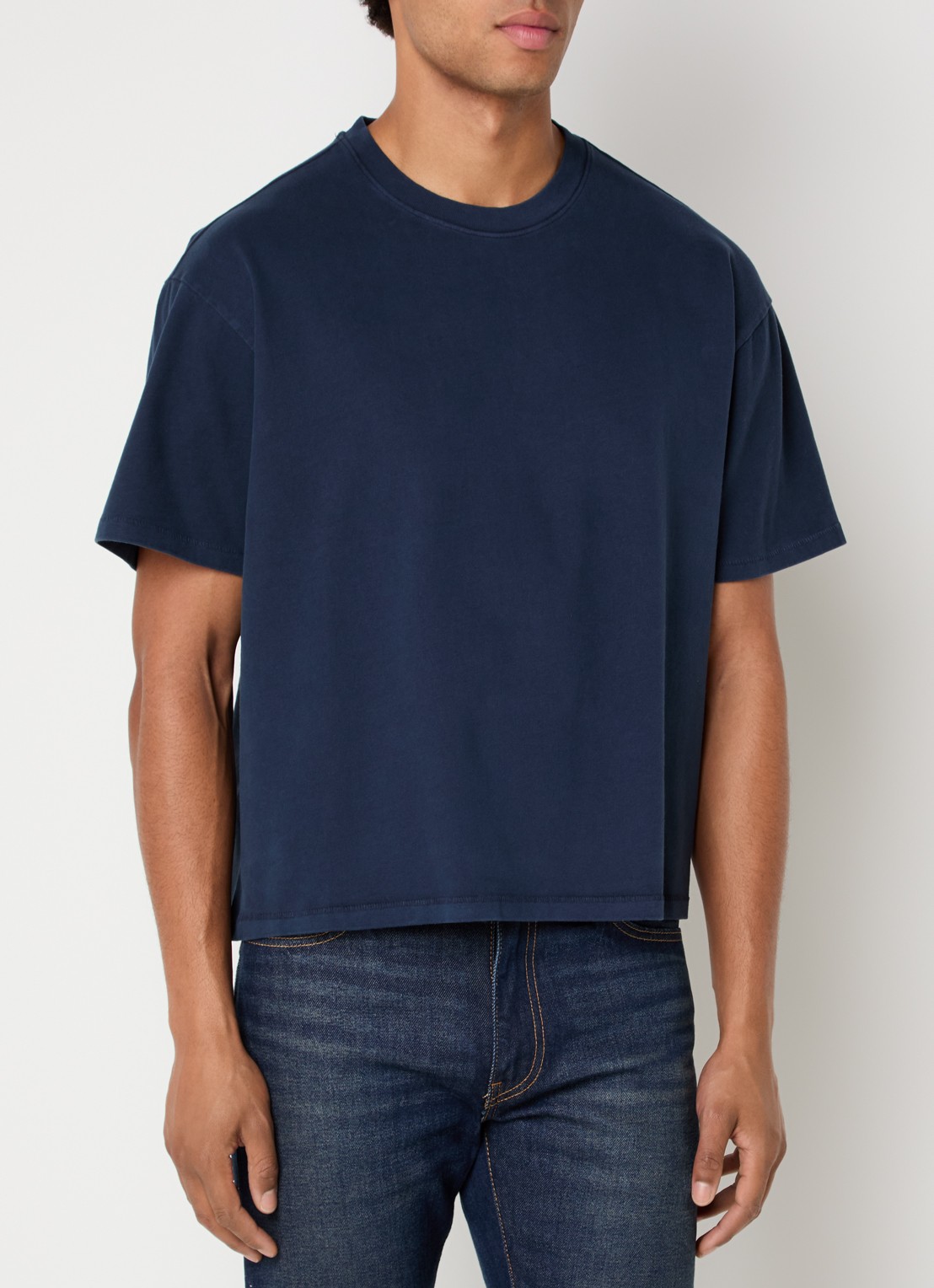 Levi's T-shirt met ronde hals - detail donkerblauw