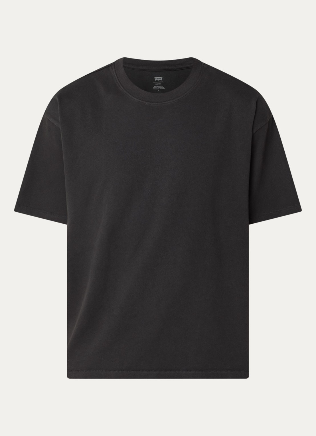 Levi's T-shirt met ronde hals - voorkant zwart