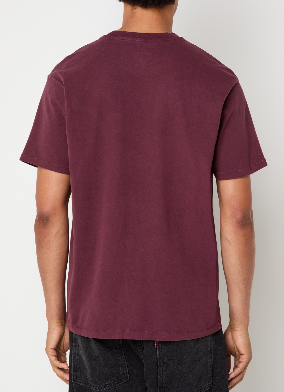 Levi's T-shirt met ronde hals - achterkant bordeauxrood