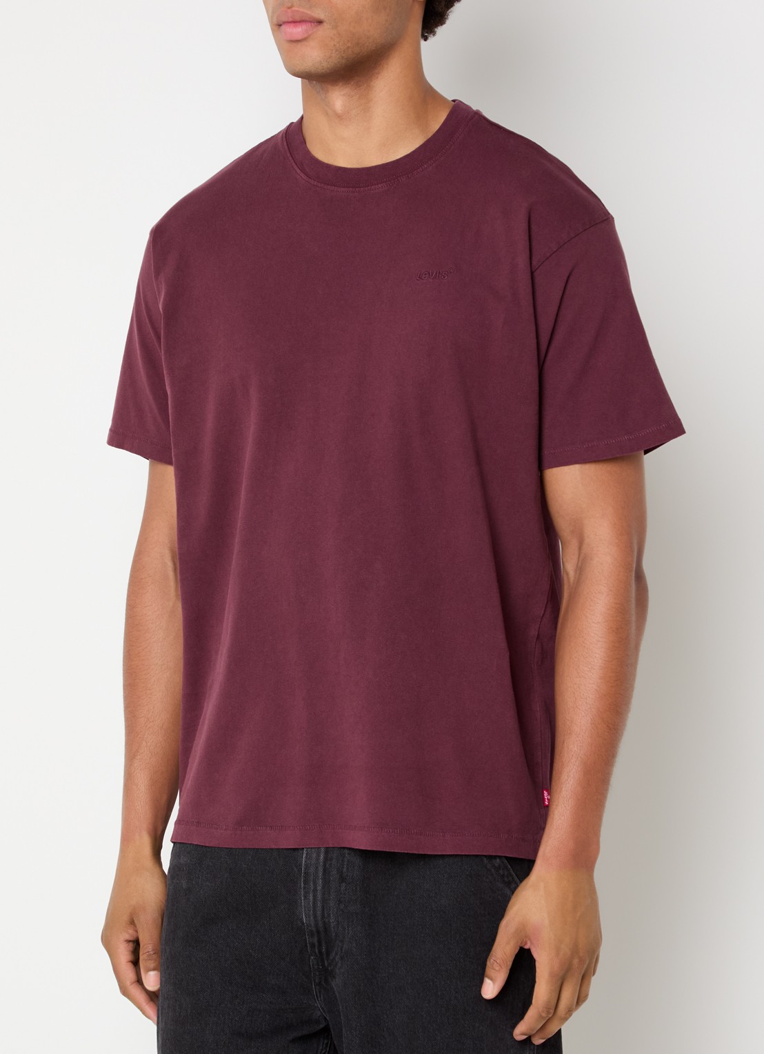 Levi's T-shirt met ronde hals - detail 2 bordeauxrood
