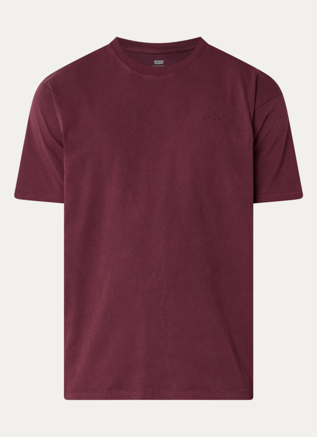 Levi's T-shirt met ronde hals - voorkant 3 bordeauxrood