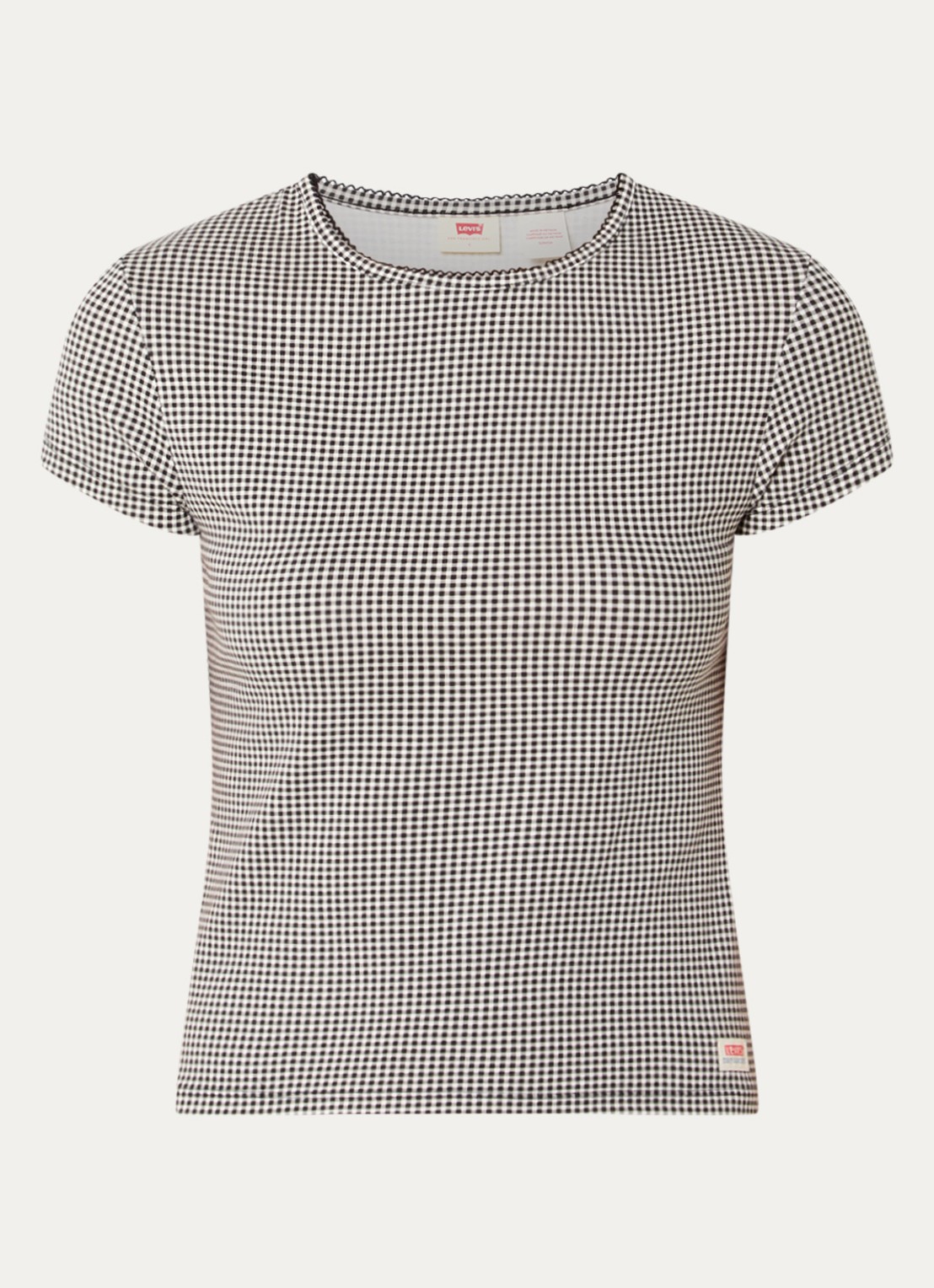 Levi's T-shirt met ruitdessin - voorkant zwart