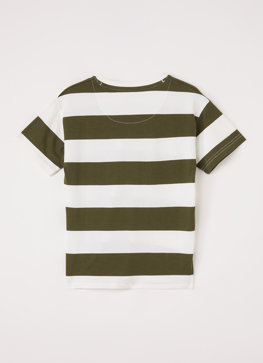 Levi's T-shirt met streepprint - voorkant 2 olijfgroen