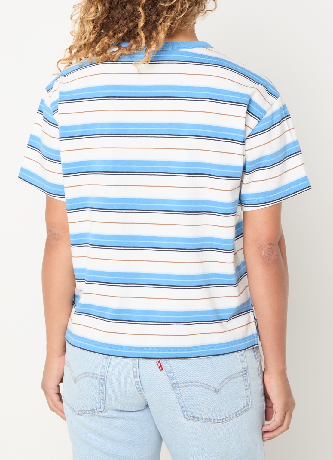 Levi's T-shirt met streepprint - achterkant blauwgrijs