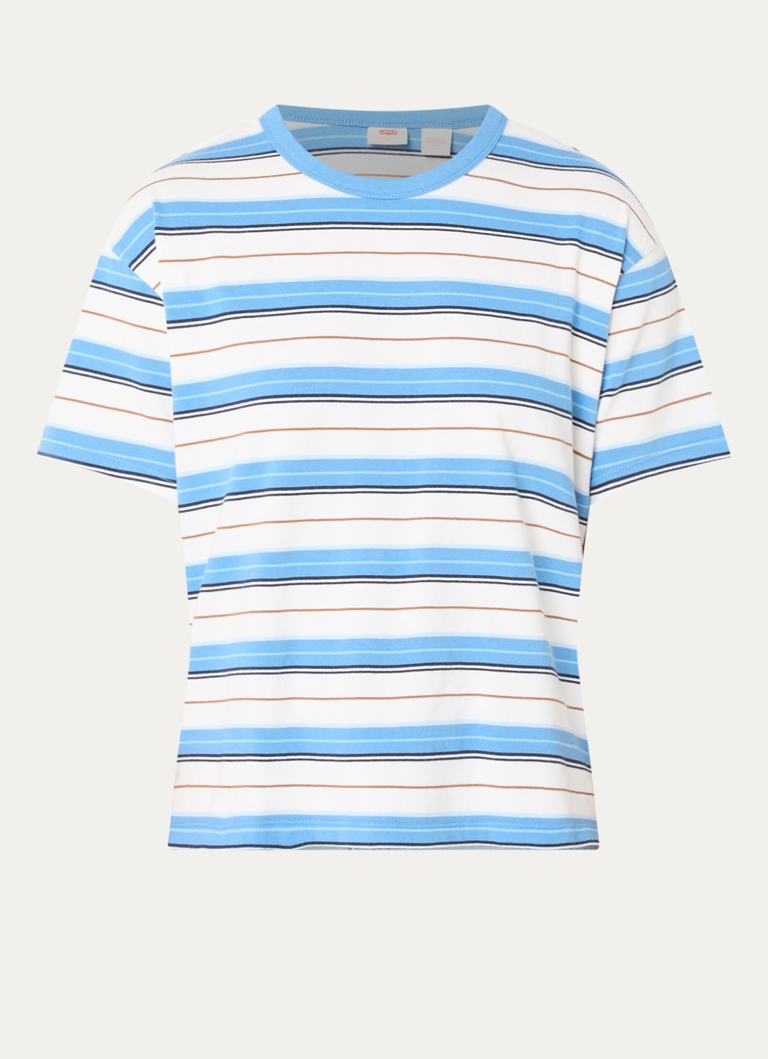 Levi's T-shirt met streepprint - voorkant 3 blauwgrijs