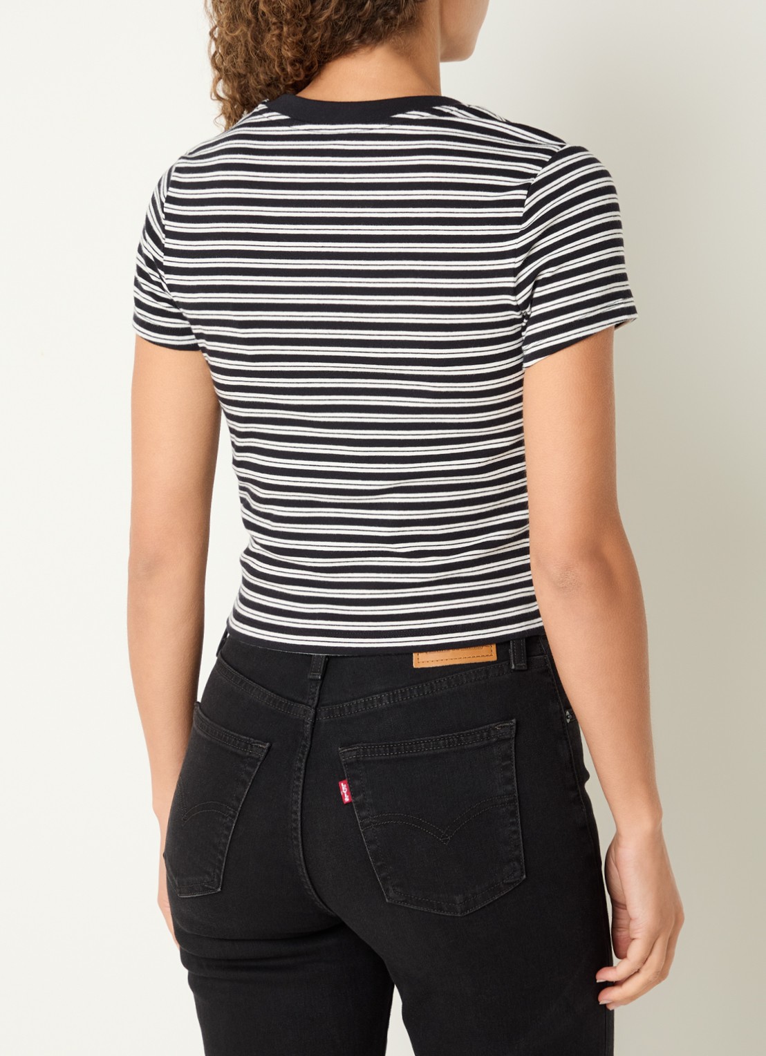Levi's T-shirt met streepprint - achterkant 2 zwart