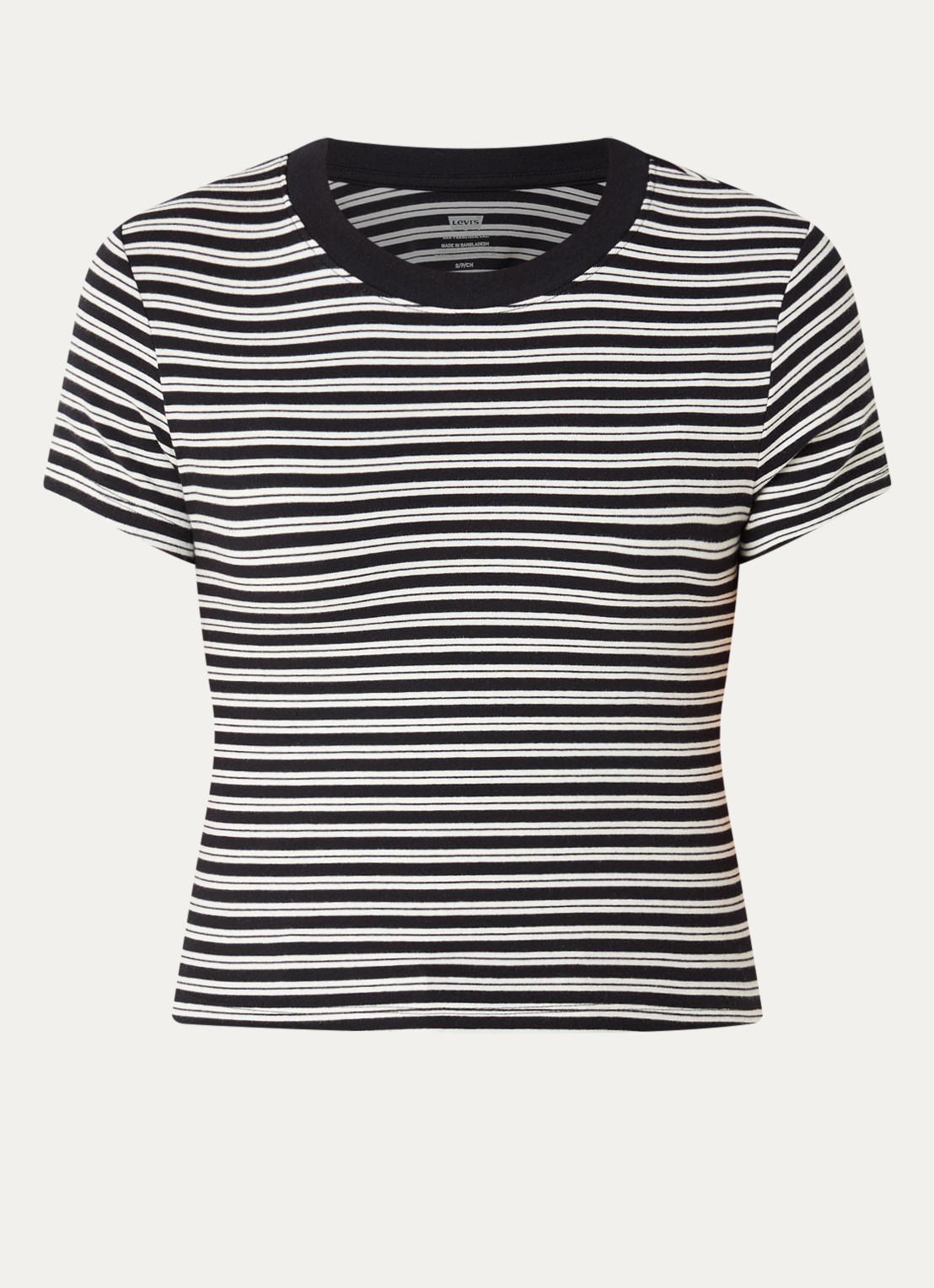 Levi's T-shirt met streepprint - voorkant 3 zwart