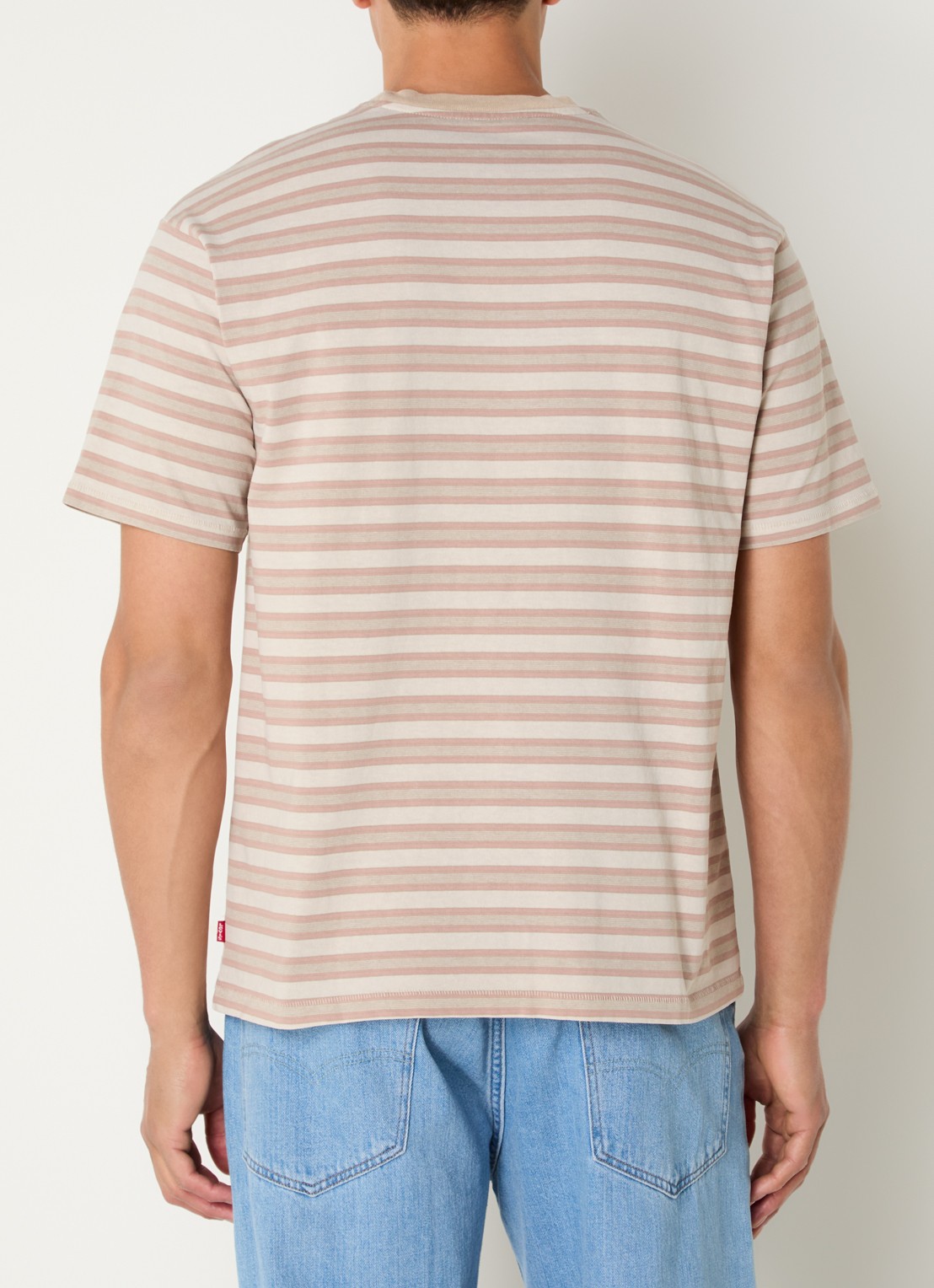 Levi's T-shirt met streepprint  - achterkant 2 donkerbeige