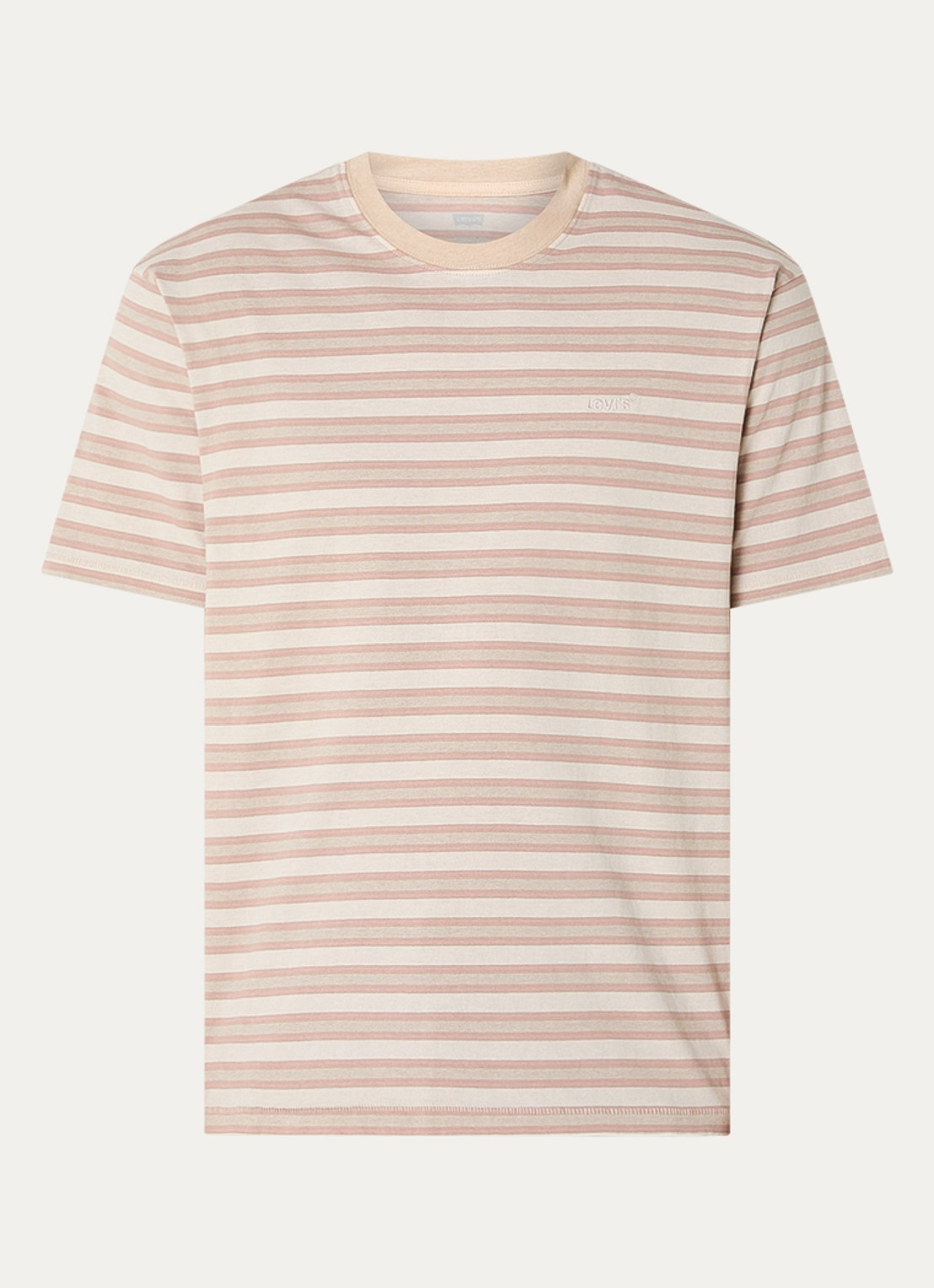 Levi's T-shirt met streepprint  - voorkant 3 donkerbeige