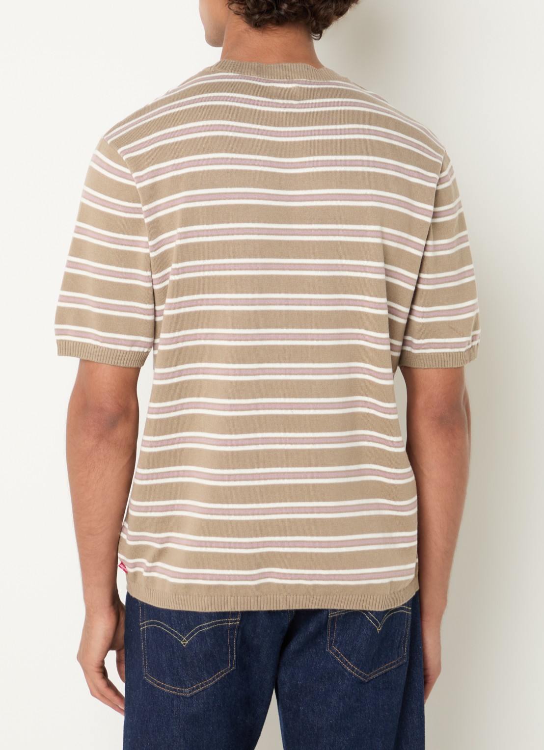 Levi's T-shirt met streepprint - achterkant 2 beige