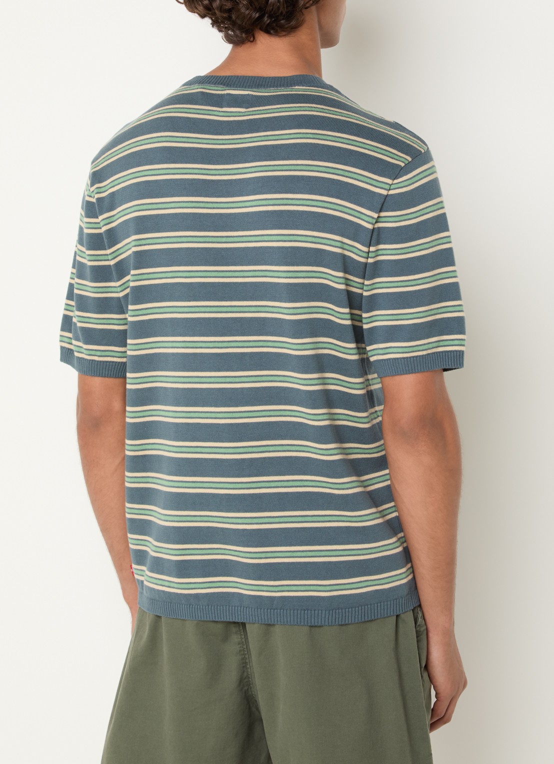 Levi's T-shirt met streepprint - achterkant 4 staalblauw