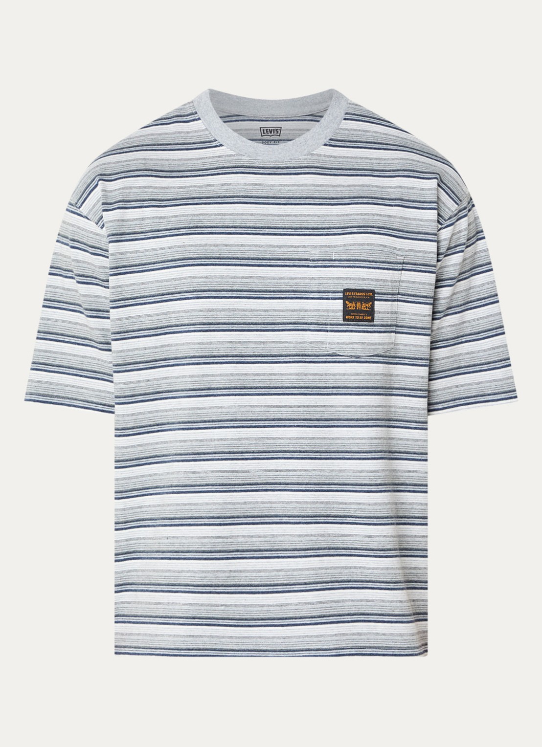 Levi's T-shirt met streepprint - voorkant 2 grijs