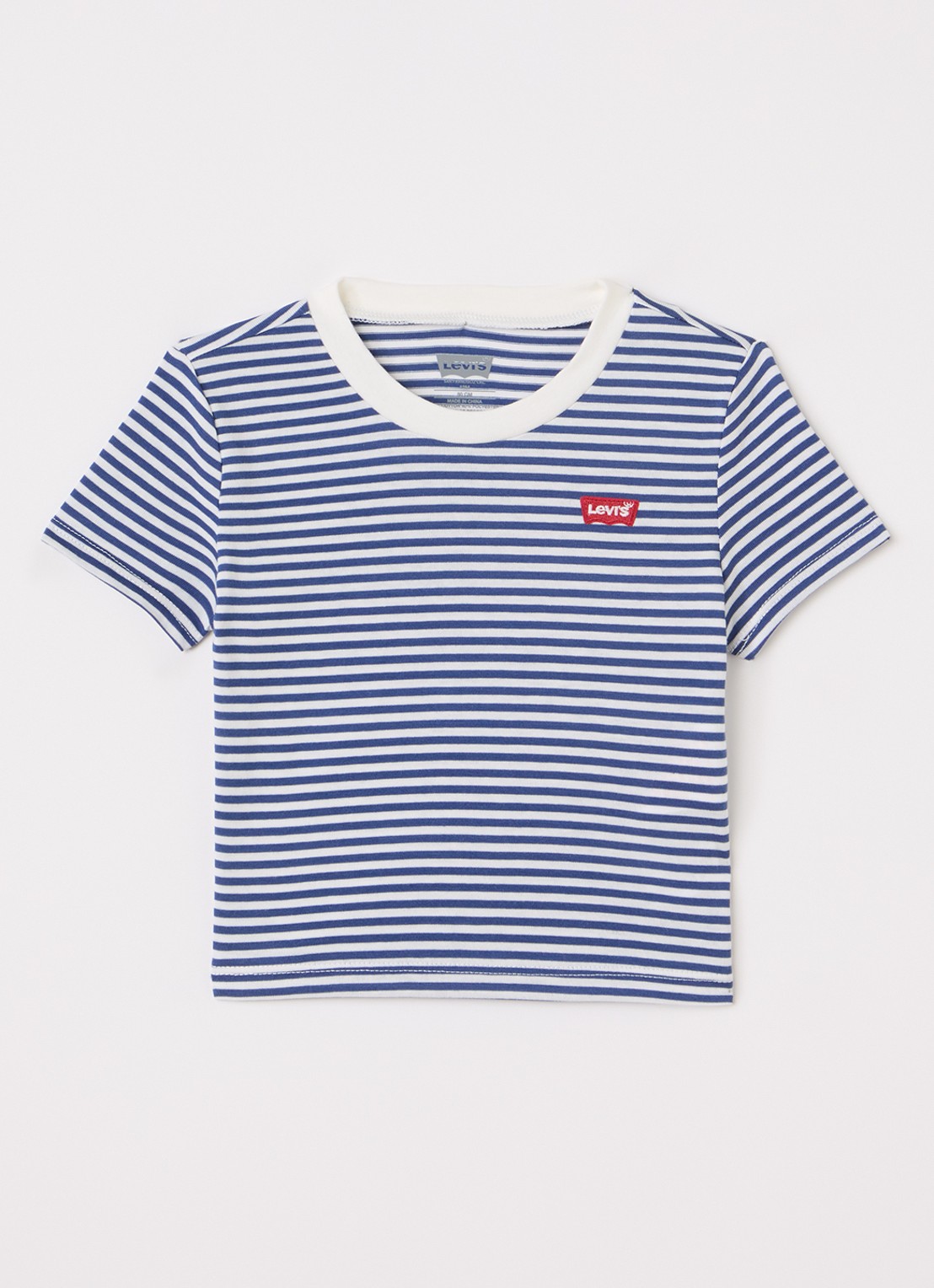 Levi's T-shirt met streepprint - voorkant blauw