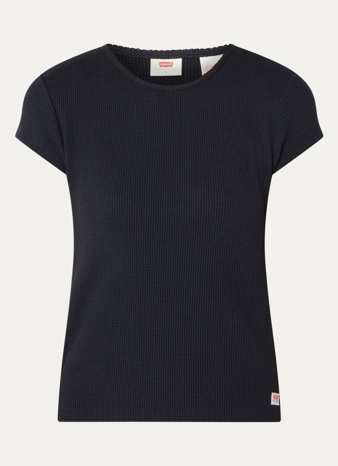 Levi's T-shirt met structuur - voorkant 2 zwart