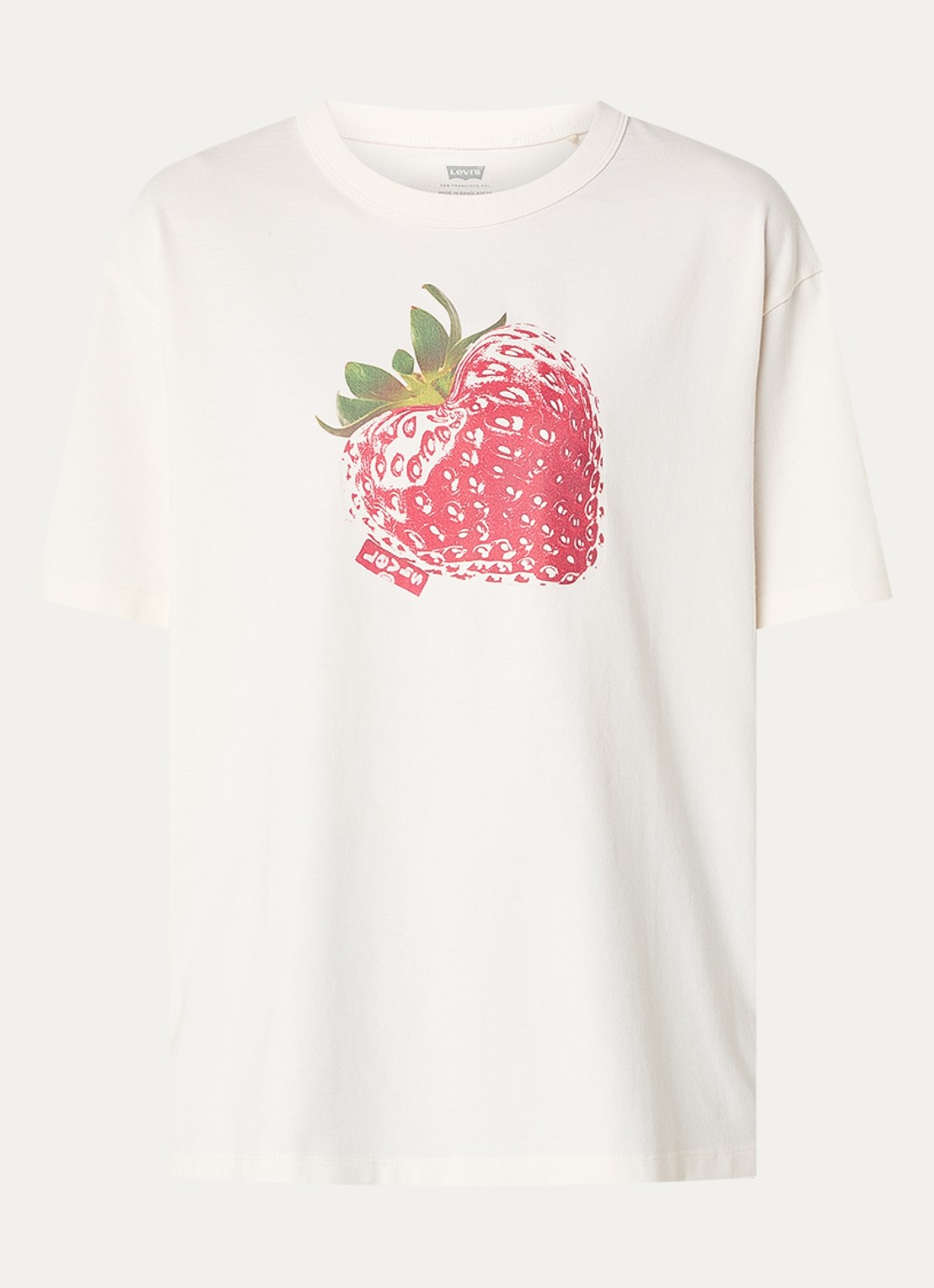 Levi's Tabor T-shirt met print - voorkant creme