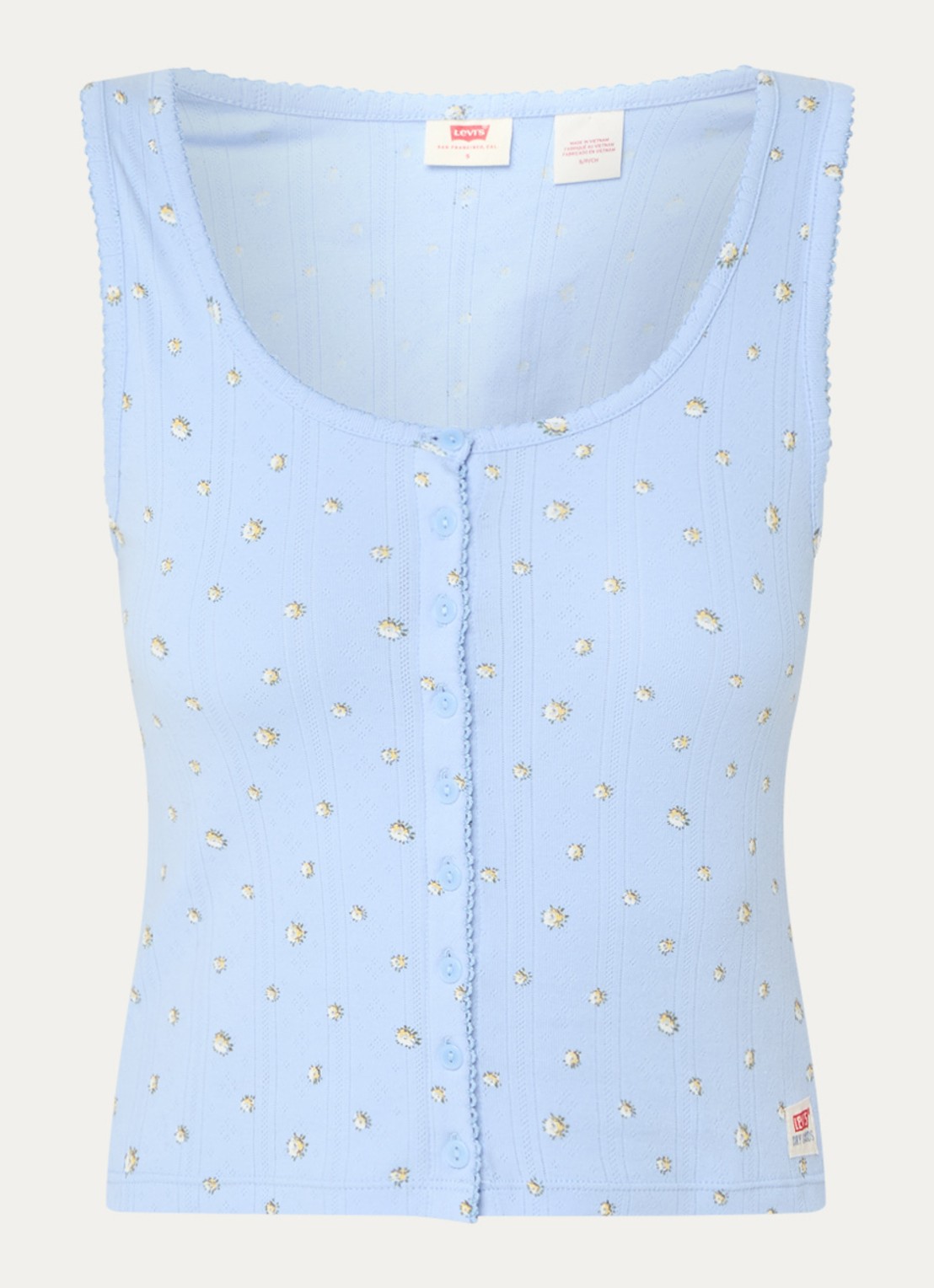 Levi's Tanktop met bloemenprint - voorkant 2 lichtblauw