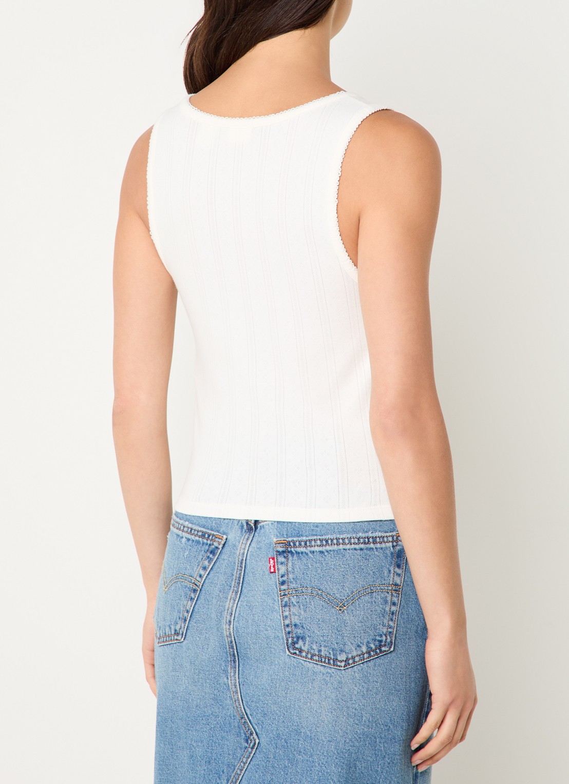 Levi's Tanktop met ingebreid patroon - achterkant gebroken wit