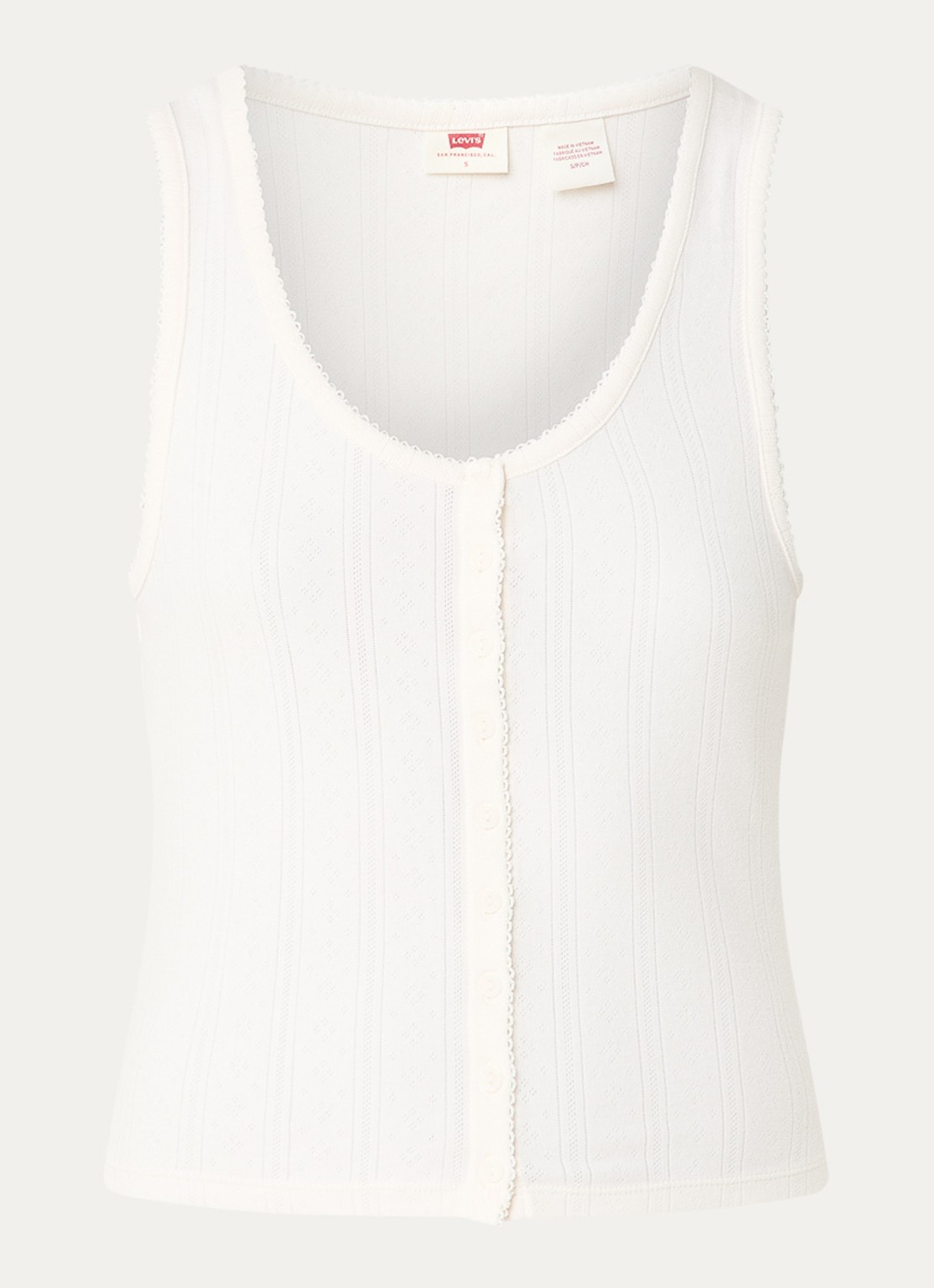 Levi's Tanktop met ingebreid patroon - voorkant 3 gebroken wit