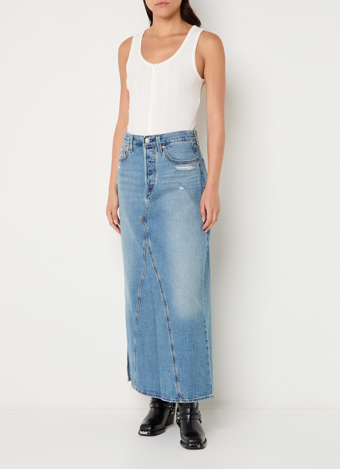 Levi's Tanktop met ingebreid patroon - voorkant 4 gebroken wit