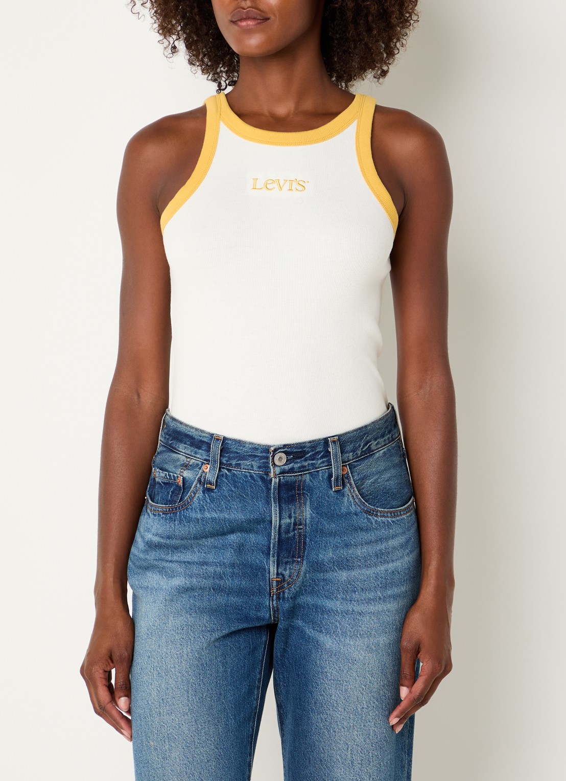 Levi's Tanktop met logo - detail 3 gebroken wit