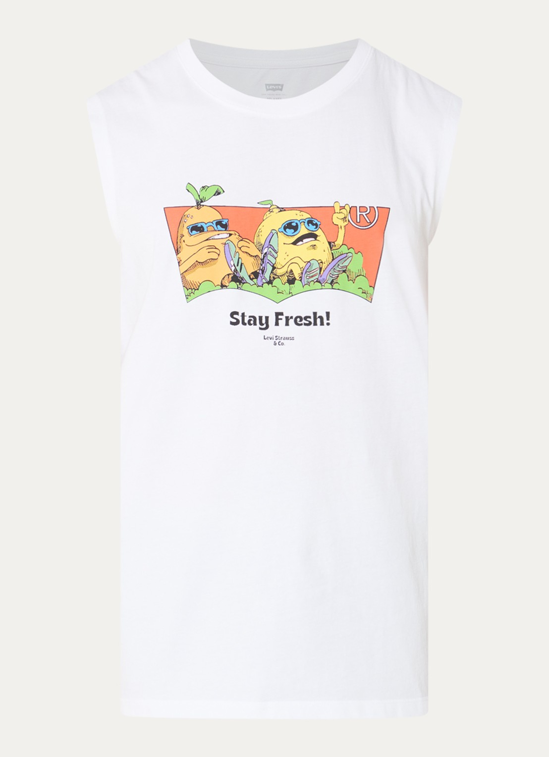 Levi's Tanktop met print - voorkant 3 wit