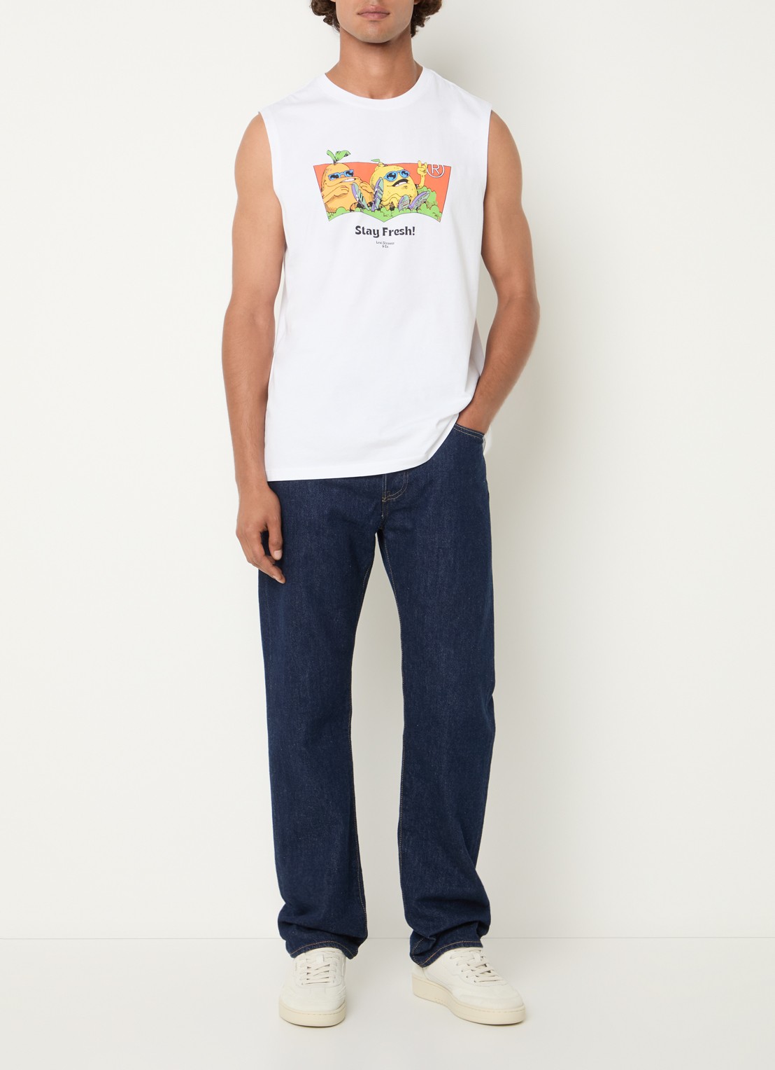 Levi's Tanktop met print - voorkant 4 wit