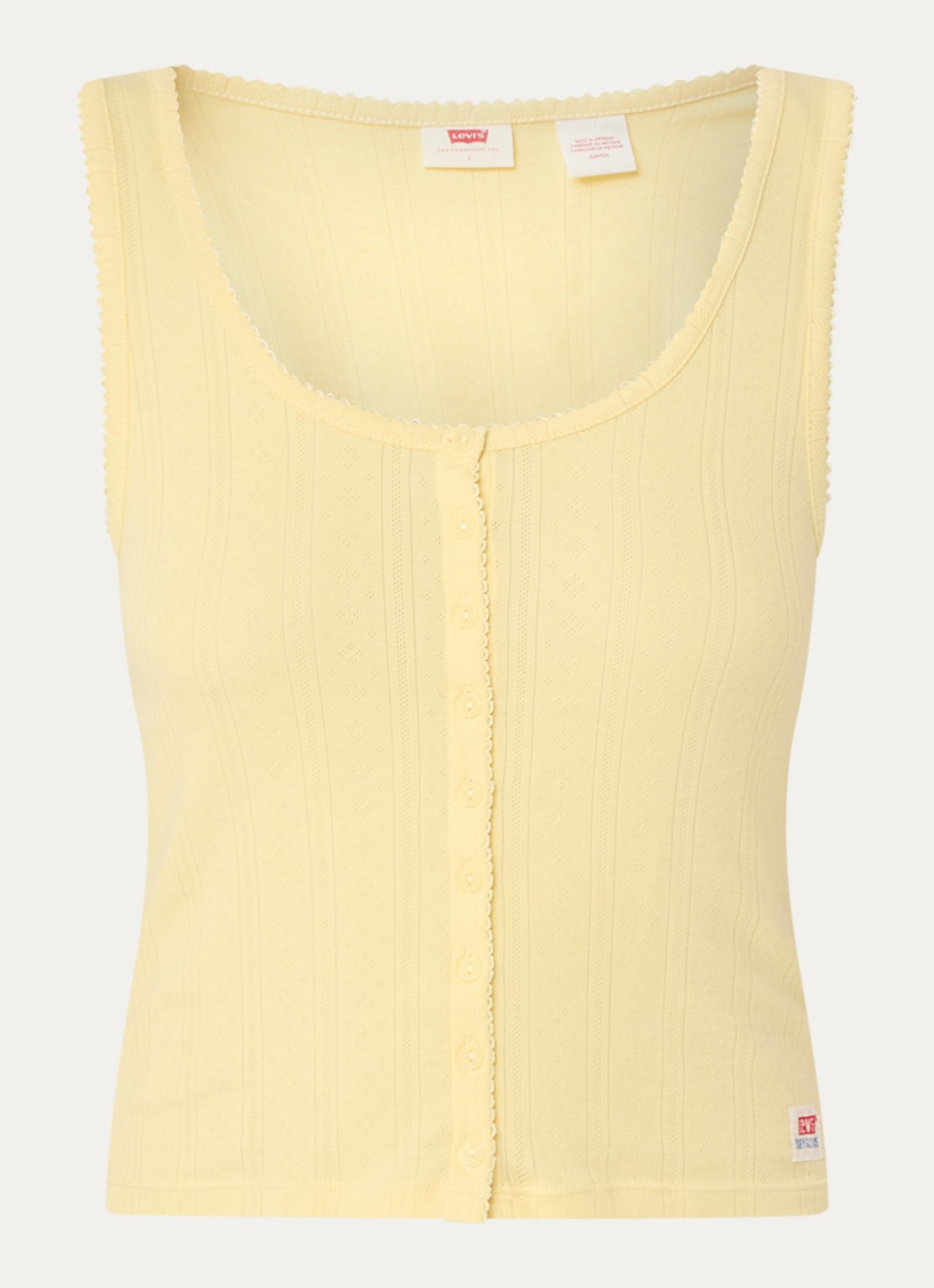 Levi's Tanktop met ronde hals - voorkant geel