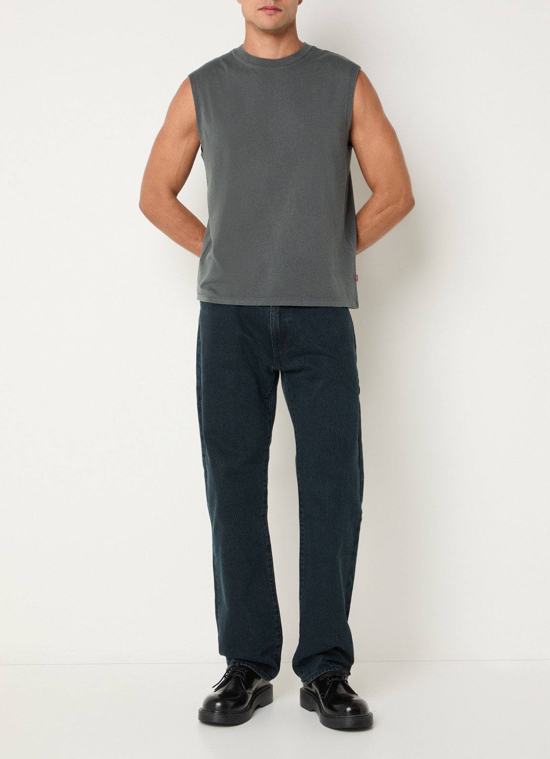 Levi's Tanktop met ronde hals - voorkant 4 donkergrijs