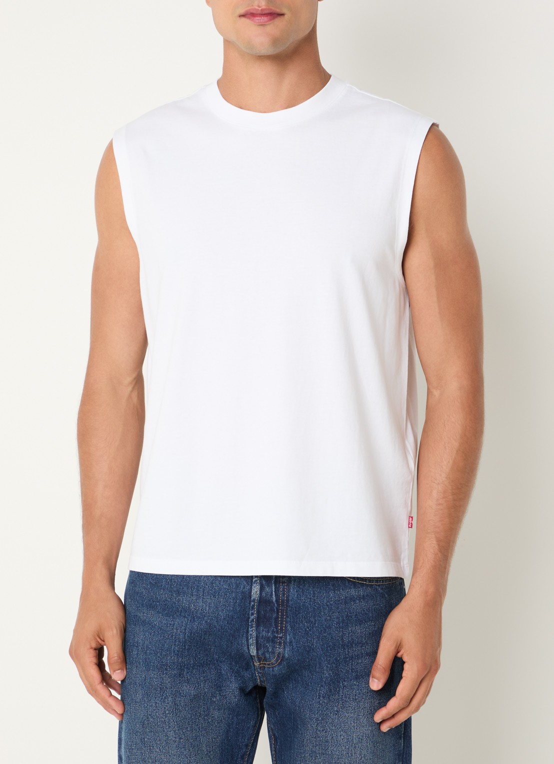 Levi's Tanktop met ronde hals - detail 4 wit
