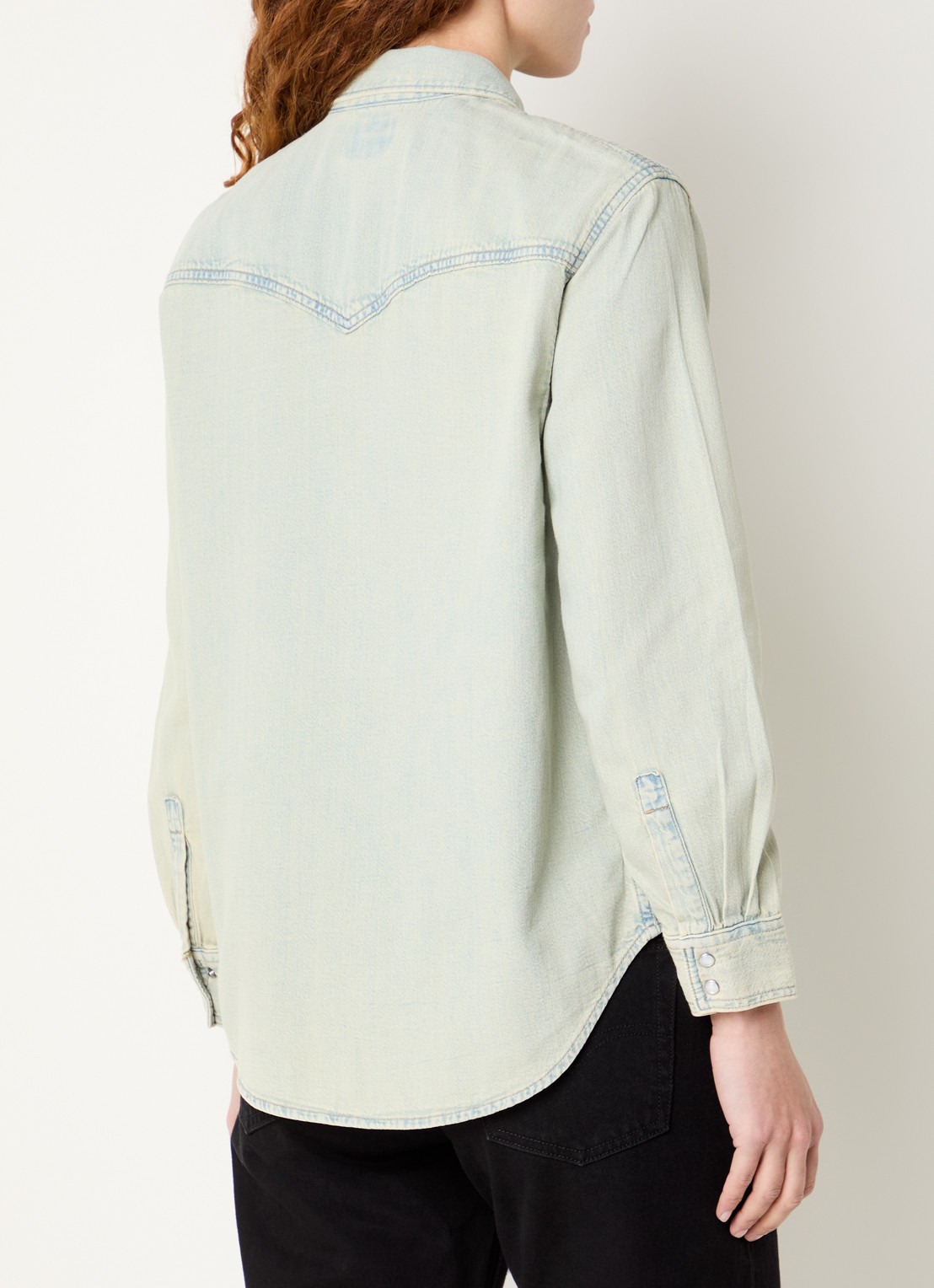 Levi's Teodora blouse van denim met borstzakken - achterkant 4 indigo
