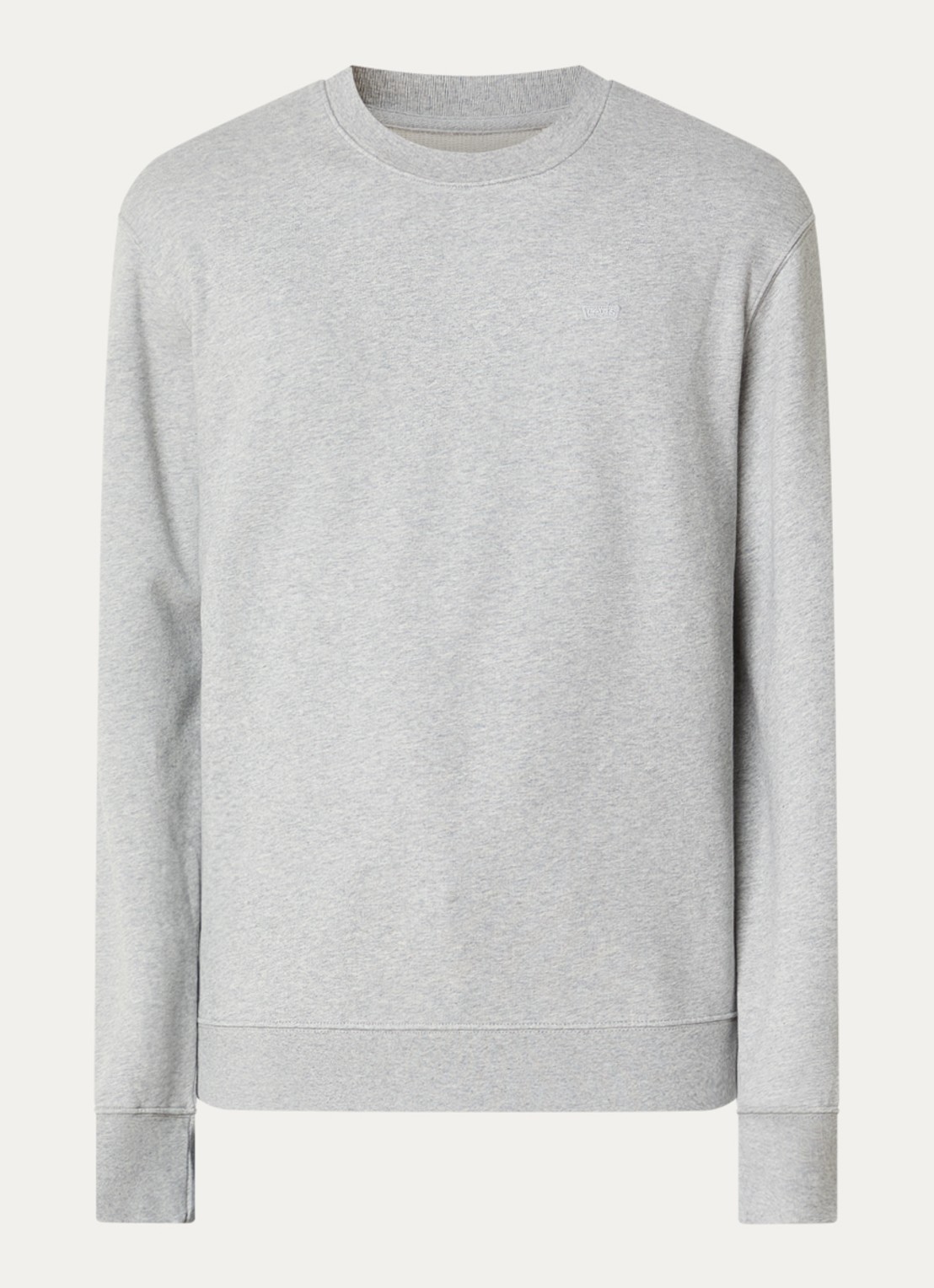 Levi's The Original sweater met gemêleerd dessin en logoborduring - voorkant 3 grijsmele