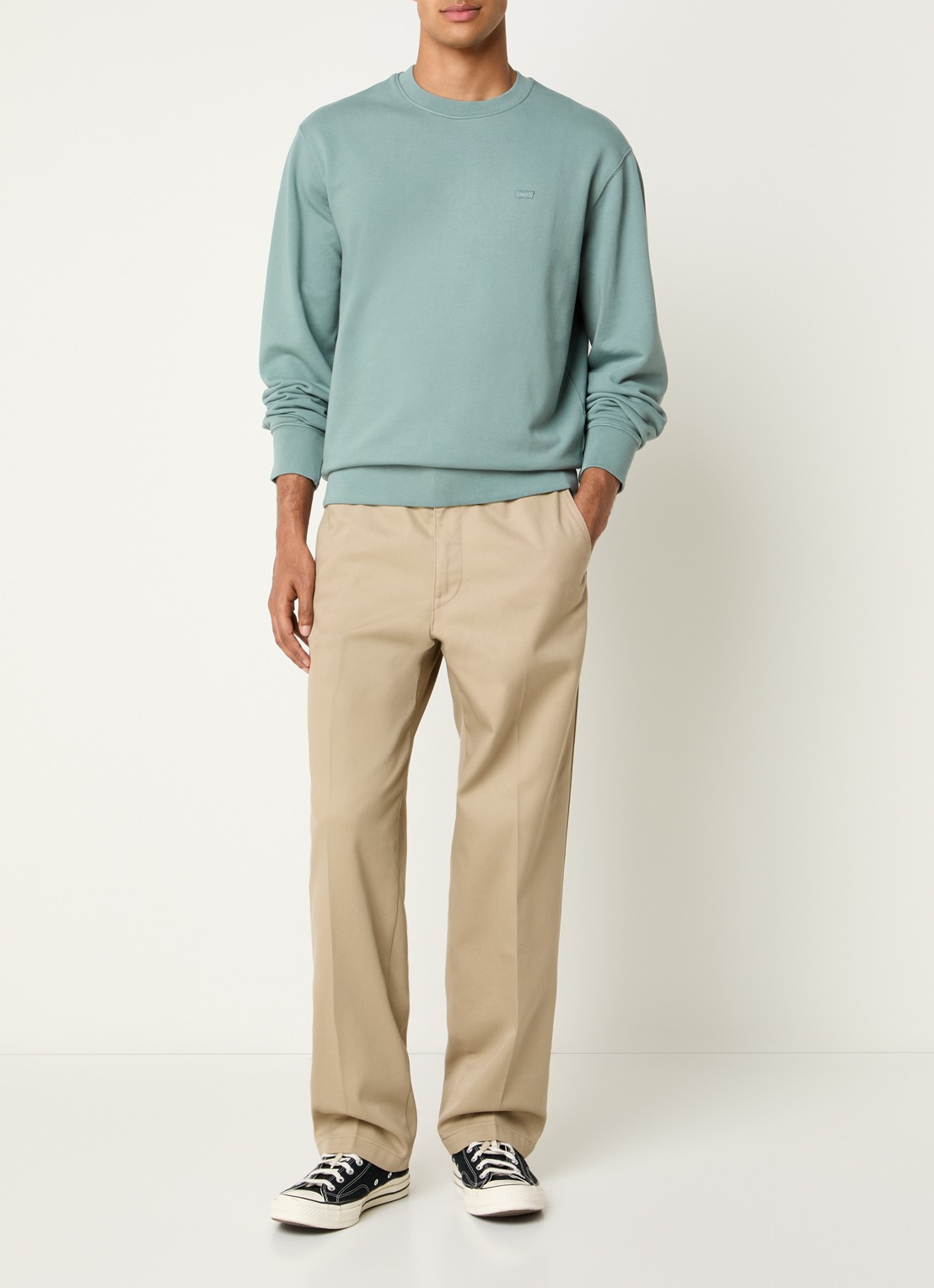 Levi's The Original sweater met logoborduring - voorkant 4 blauwgrijs