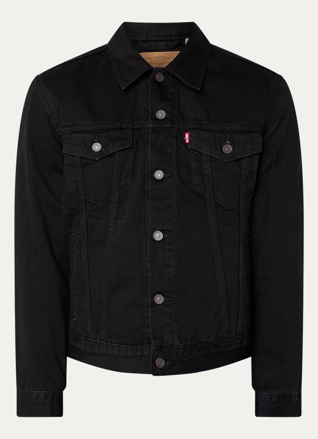 Levi's The Trucker spijkerjas met borstzakken - voorkant zwart
