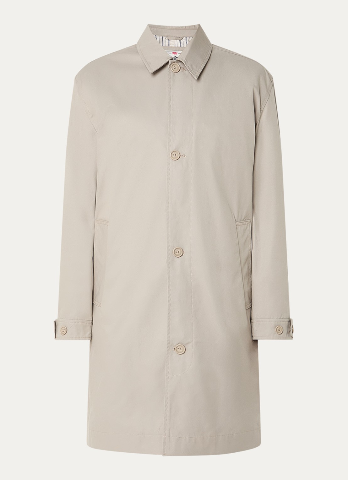 Levi's Tiburon trenchcoat met steekzakken en kraag - voorkant 2 beige