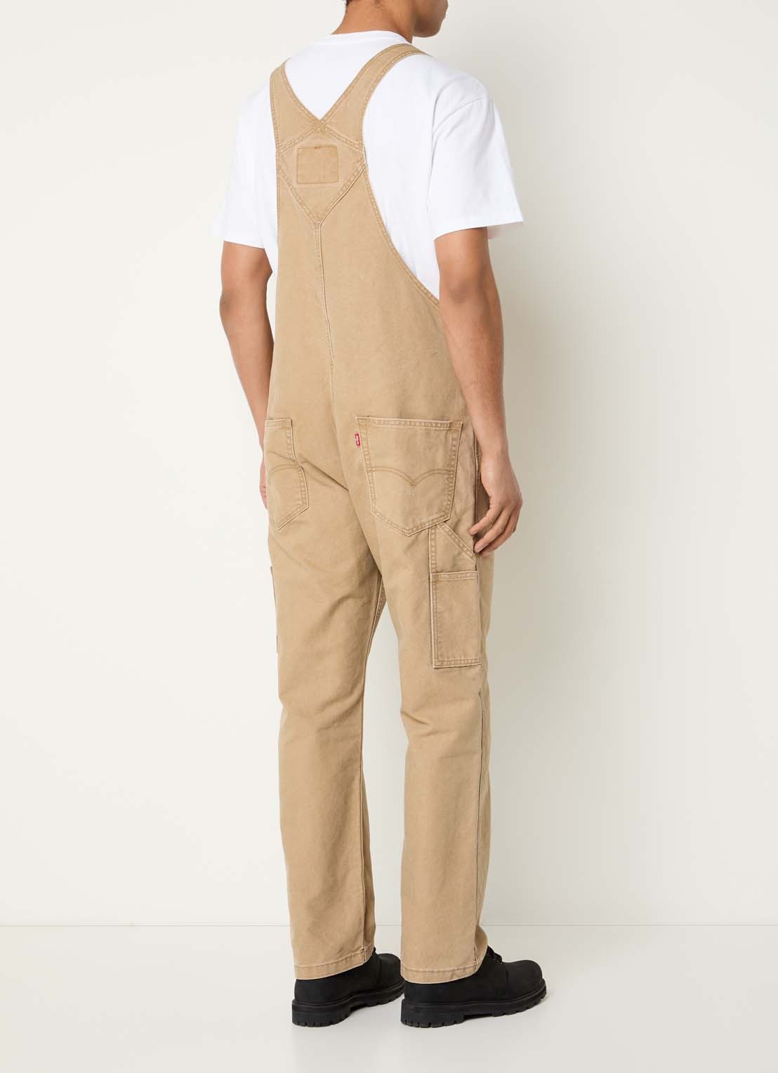 Levi's Tigers Eye loose fit tuinbroek van denim - achterkant camel