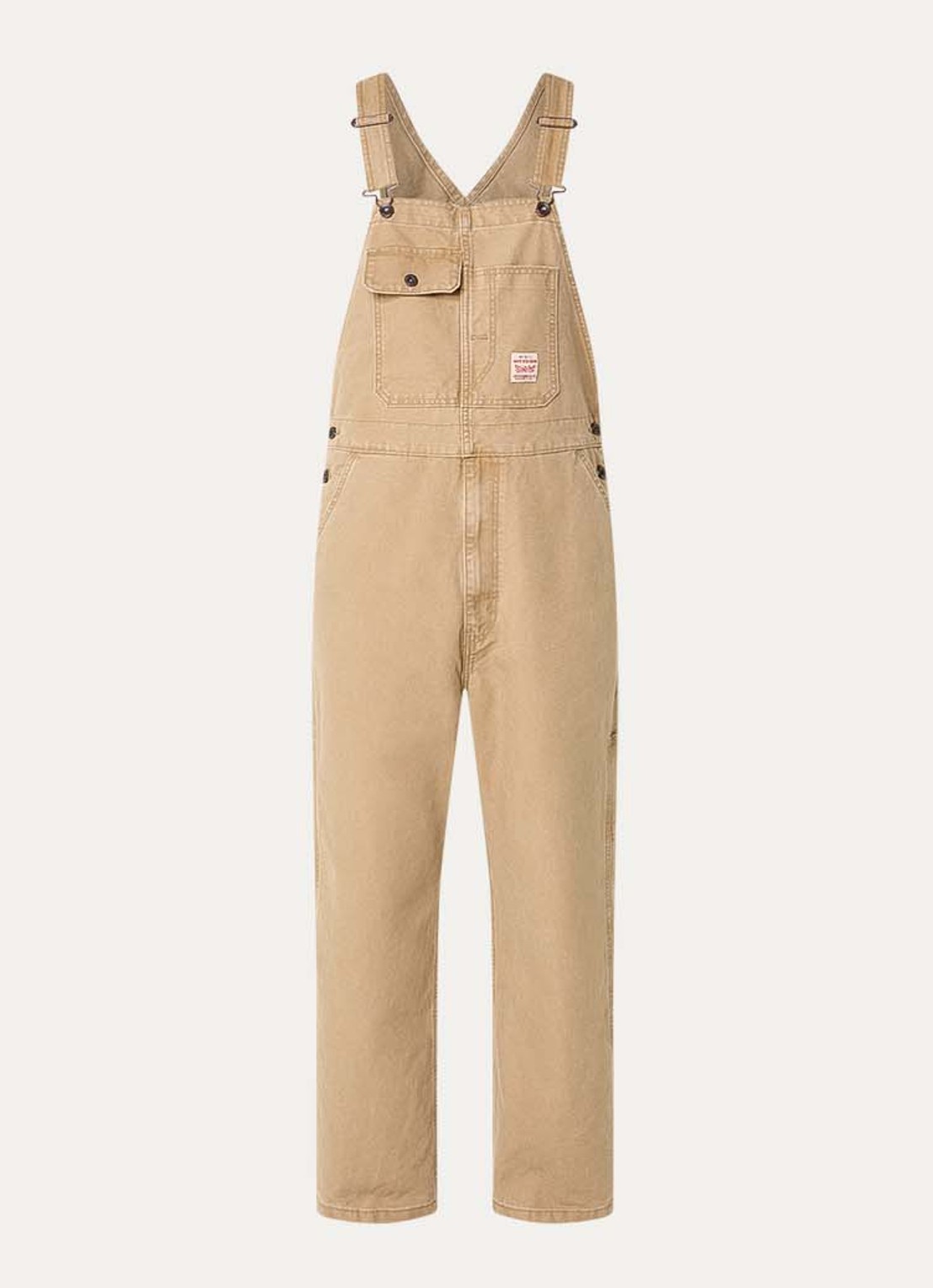 Levi's Tigers Eye loose fit tuinbroek van denim - voorkant 3 camel