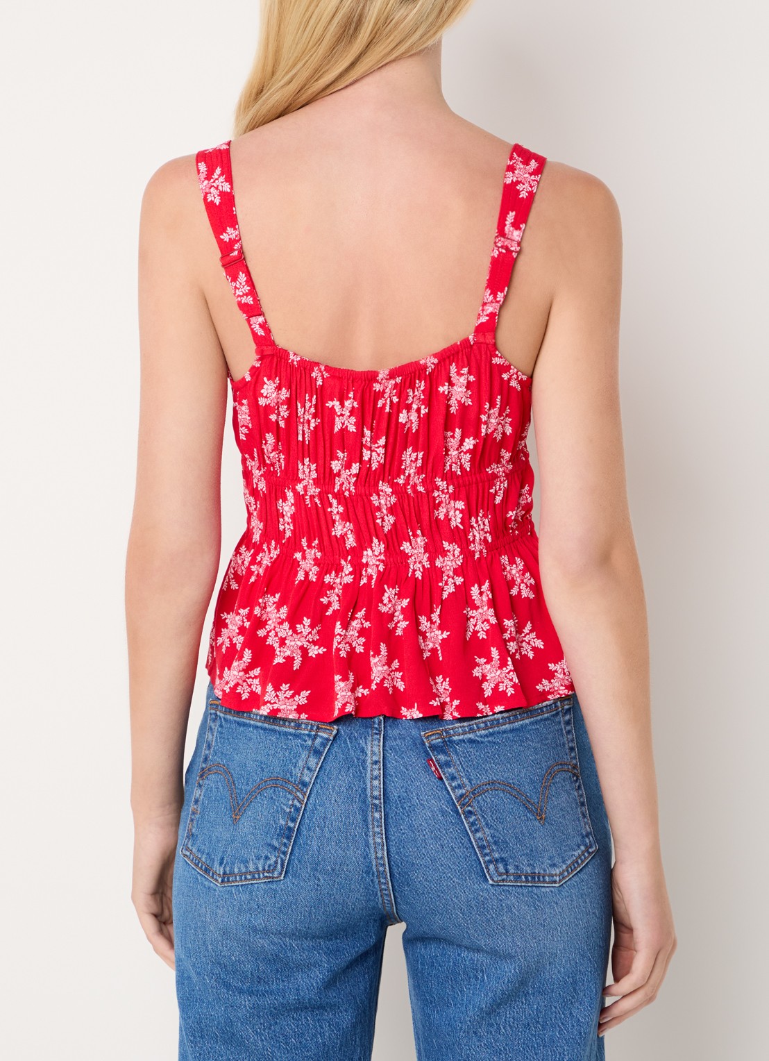 Levi's Top met bloemenprint - achterkant 4 steenrood